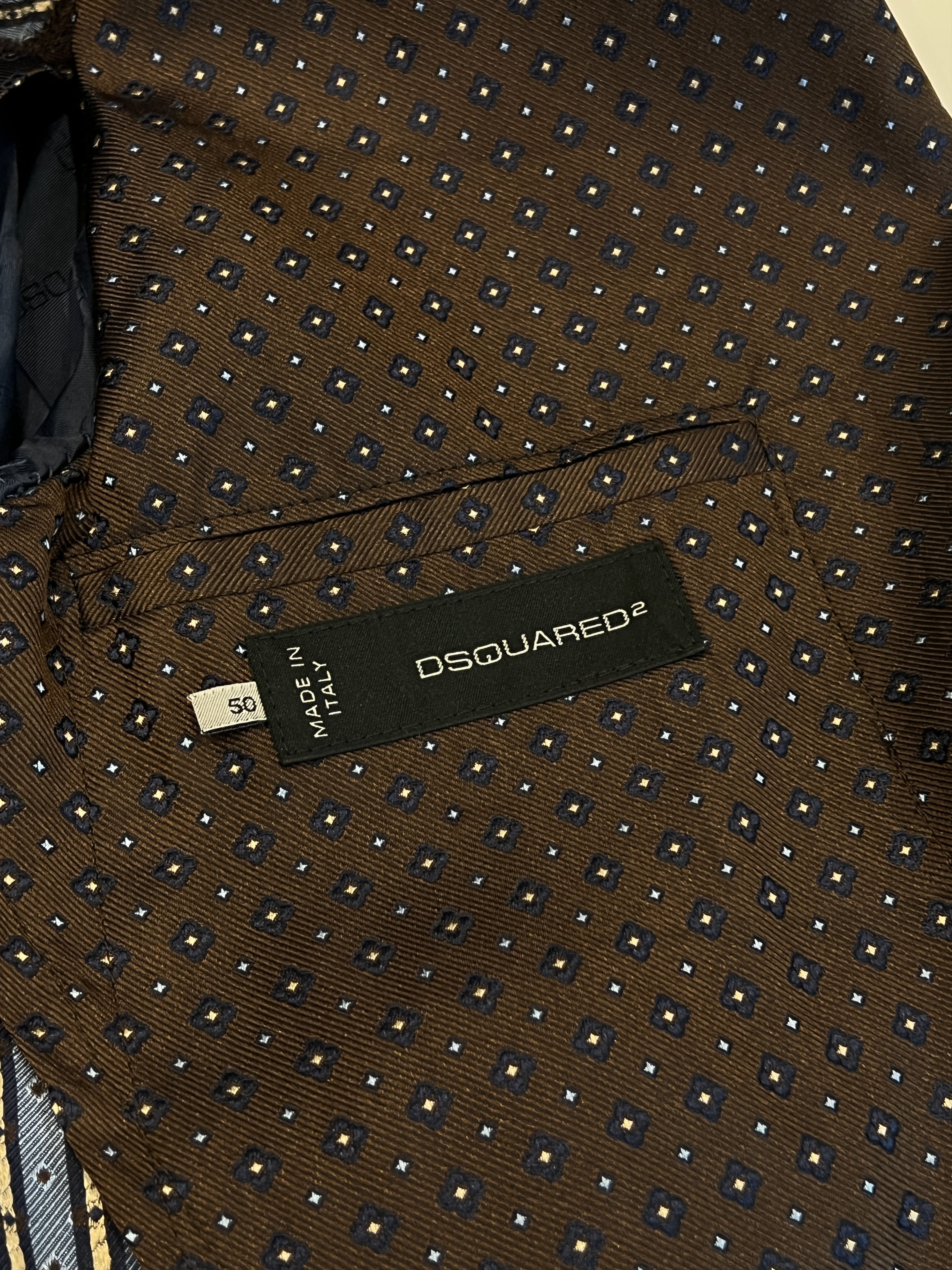 Dsquared2 Dsquared2 100% Silk Geometric Jacquard Blazer Size 50S - 7 Thumbnail