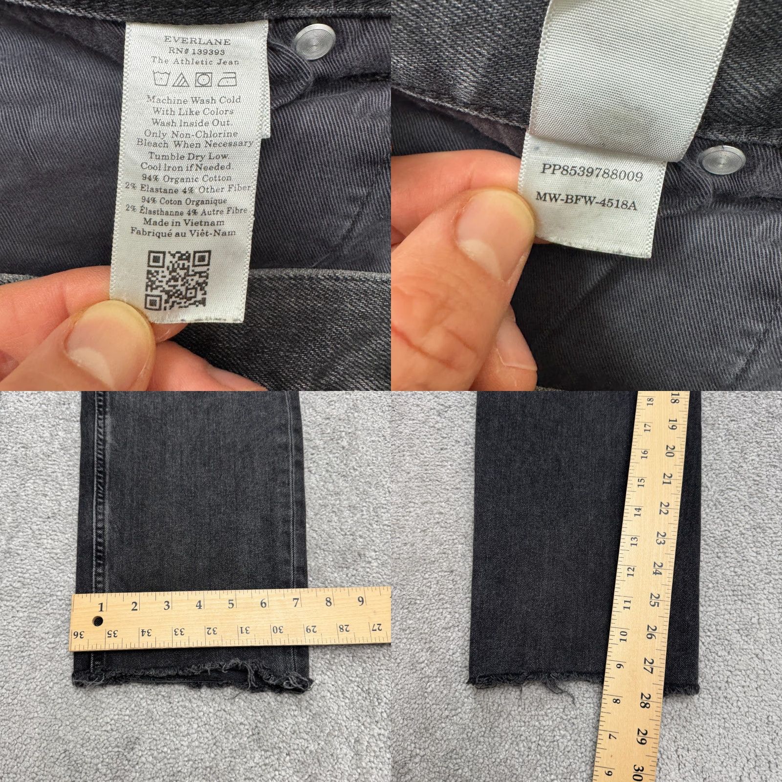 Everlane Everlane Jeans Men Athletic Straight 32x30 Black Denim Cotton Washed 5-Pocket Logo Zipper Button Regular Size US 32 / EU 48 - 8 Thumbnail