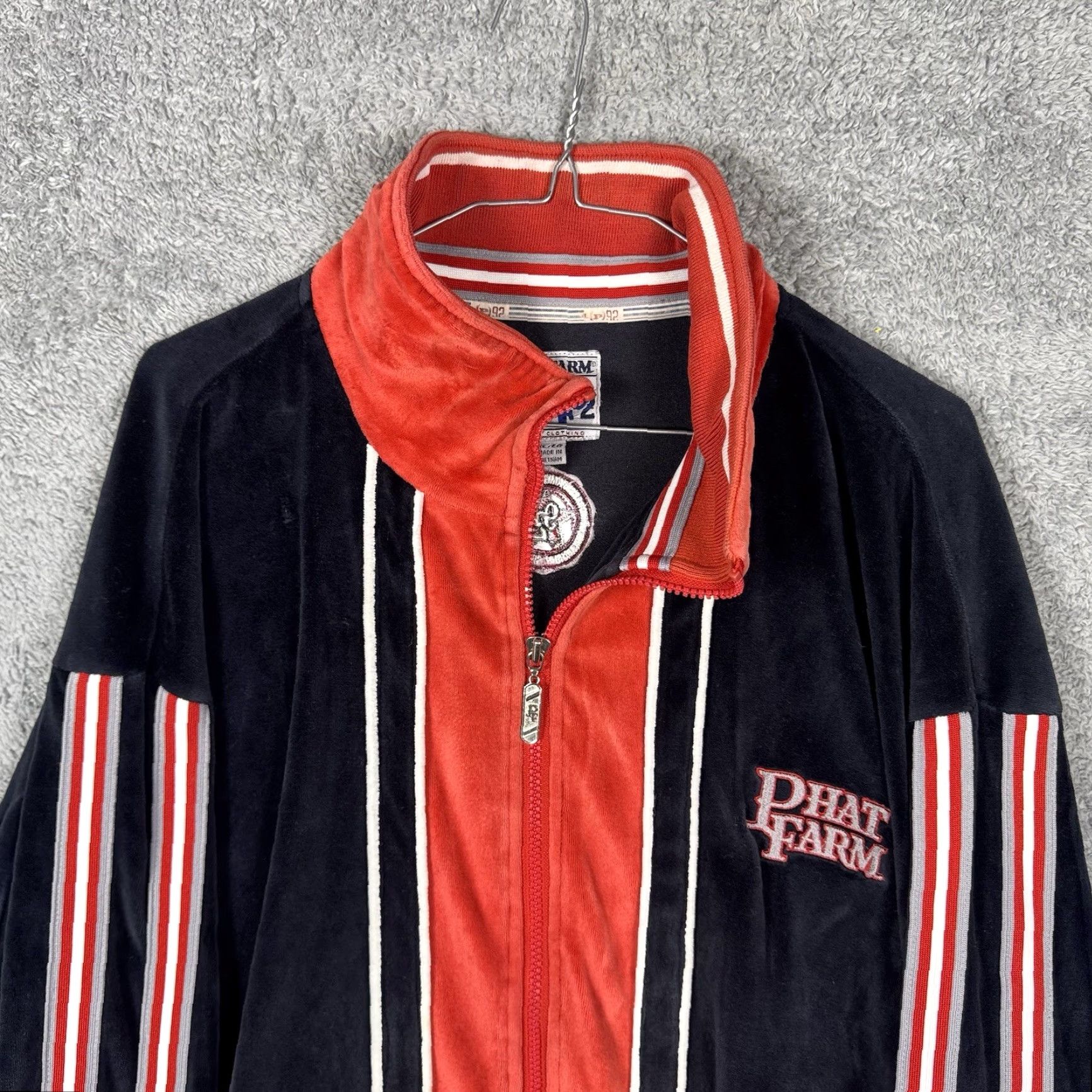 Phat Farm Phat Farm Jacket Men XL Velour Track Jacket Red 3XL Regular Zip Pockets Retro Y2K Music Lounge Velour Faux Velvet 90s Fall Winter SF92 PF92 Size US XXL / EU 58 / 5 - 4 Thumbnail