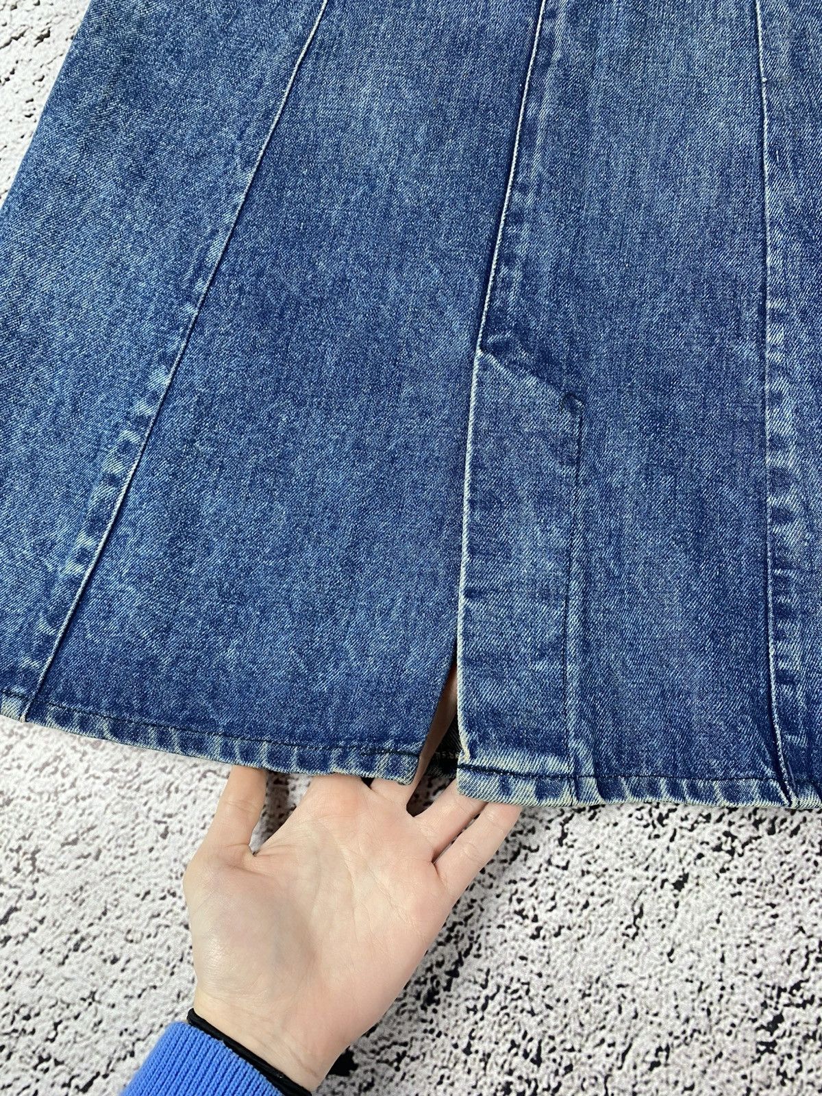 Japanese Brand Vintage 90s faded denim maxi skirts retro streetwear Size 26" / US 2 / IT 38 - 3 Thumbnail
