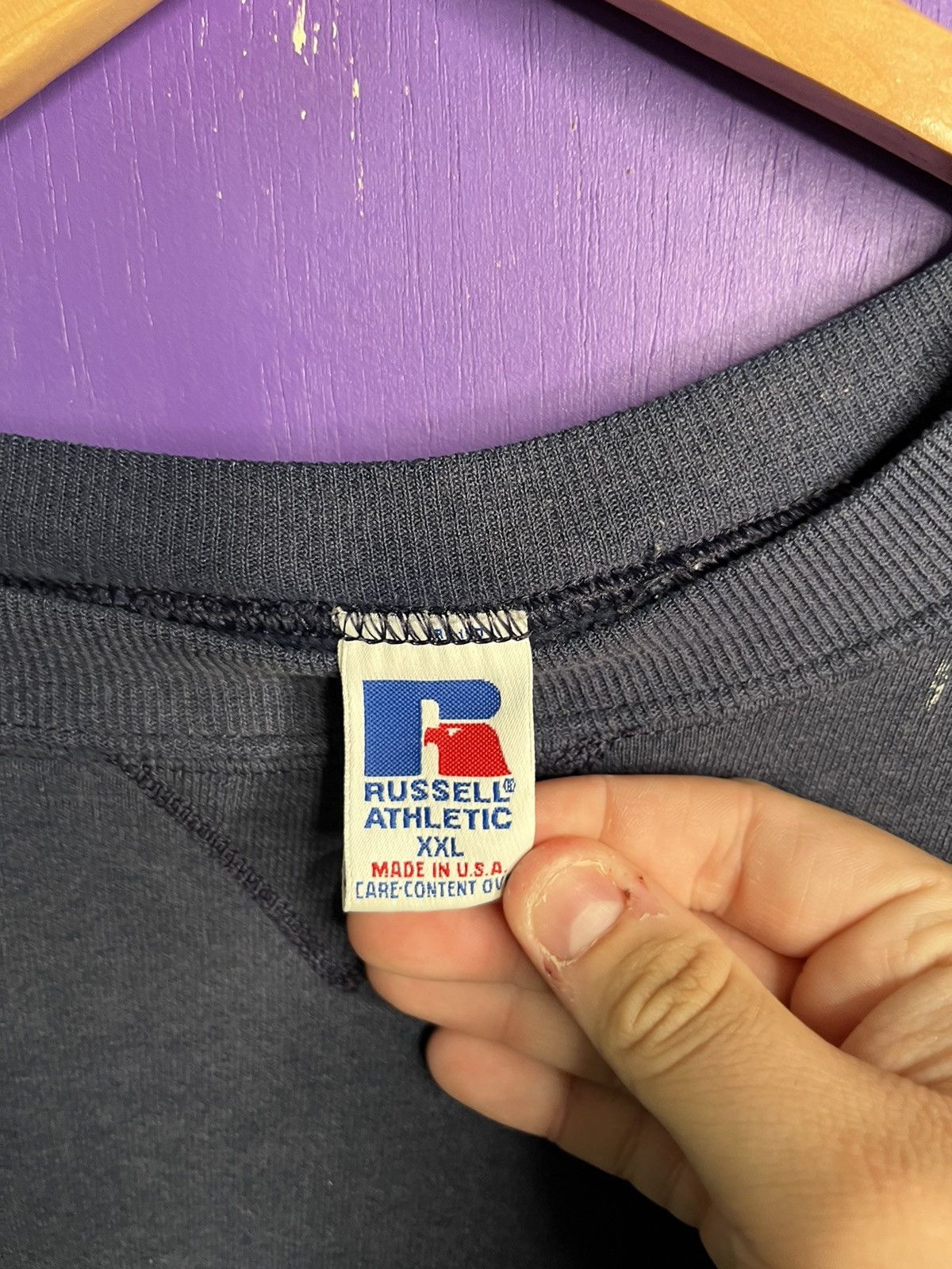 Russell Athletic × Vintage Vintage 90s Russell athletic faded blank crewneck Size US XXL / EU 58 / 5 - 4 Thumbnail