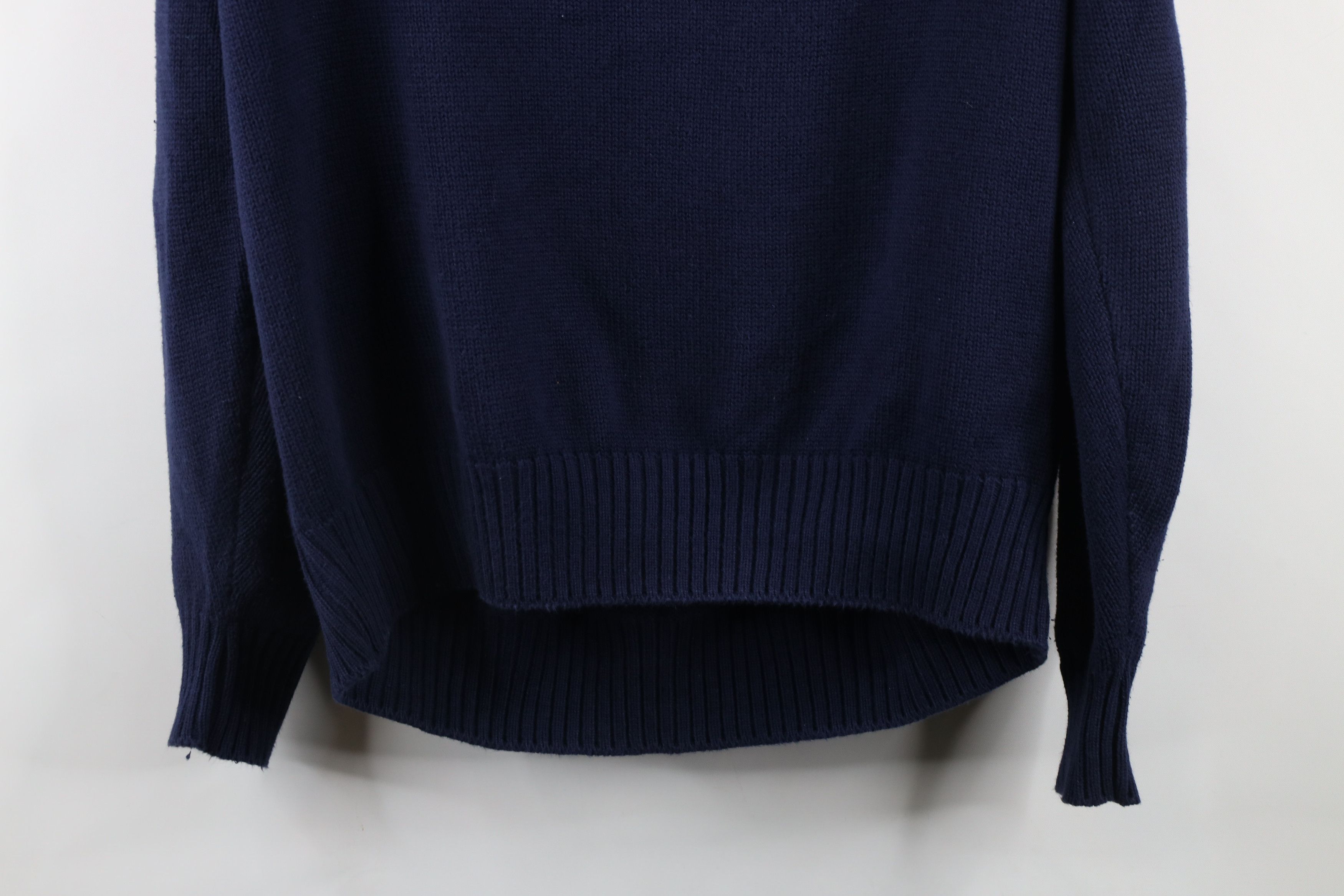 Lands' End × Vintage Vintage 90s Lands End Blank Cotton Knit Sweater Blue USA Size US XL / EU 56 / 4 - 8 Thumbnail