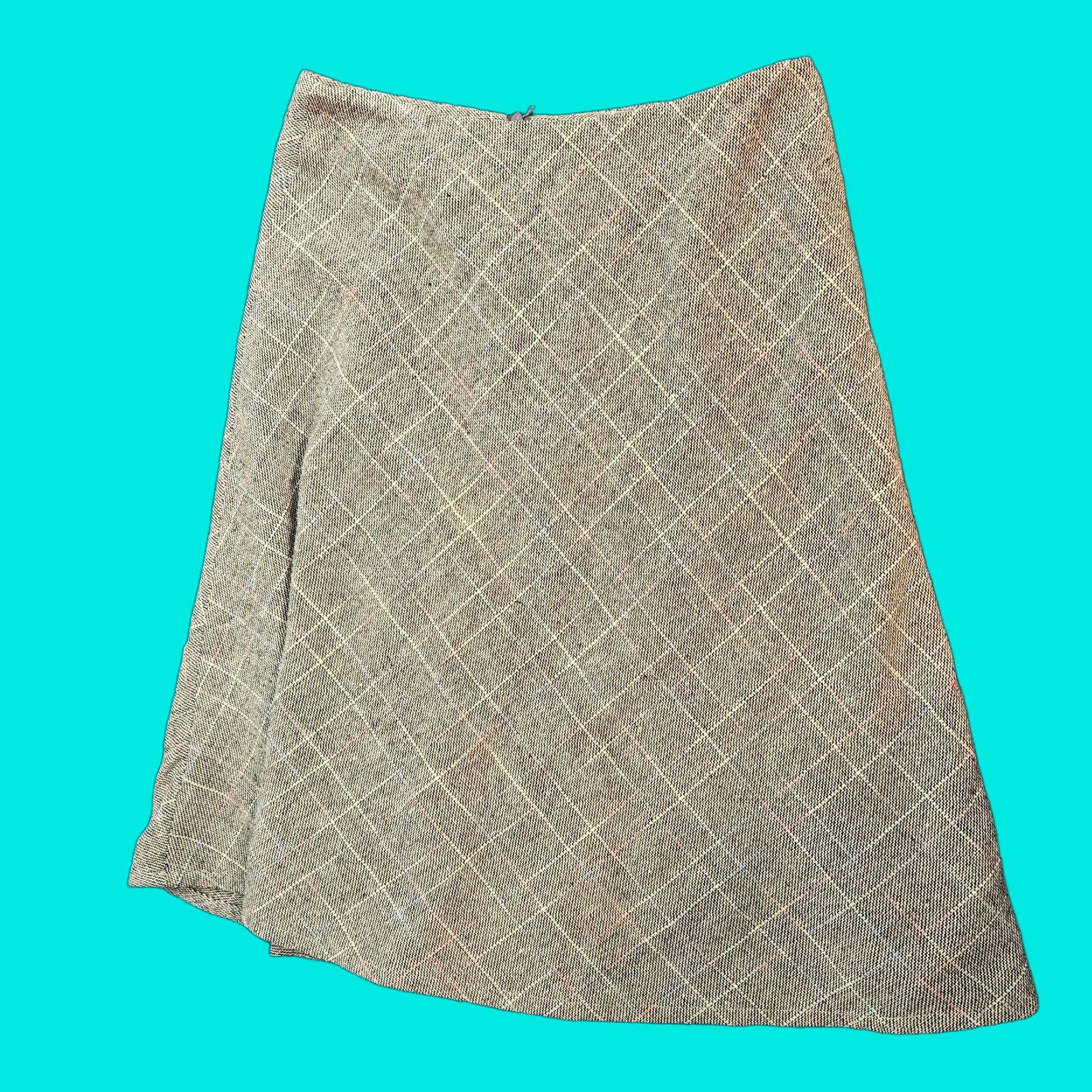 Vintage VINTAGE Suzy Shier Wool Skirt Green Diamond Pattern A-Line Lined Zipper Knee Length 0 Womens Size 25" / US 0 / IT 36 - 1 Thumbnail