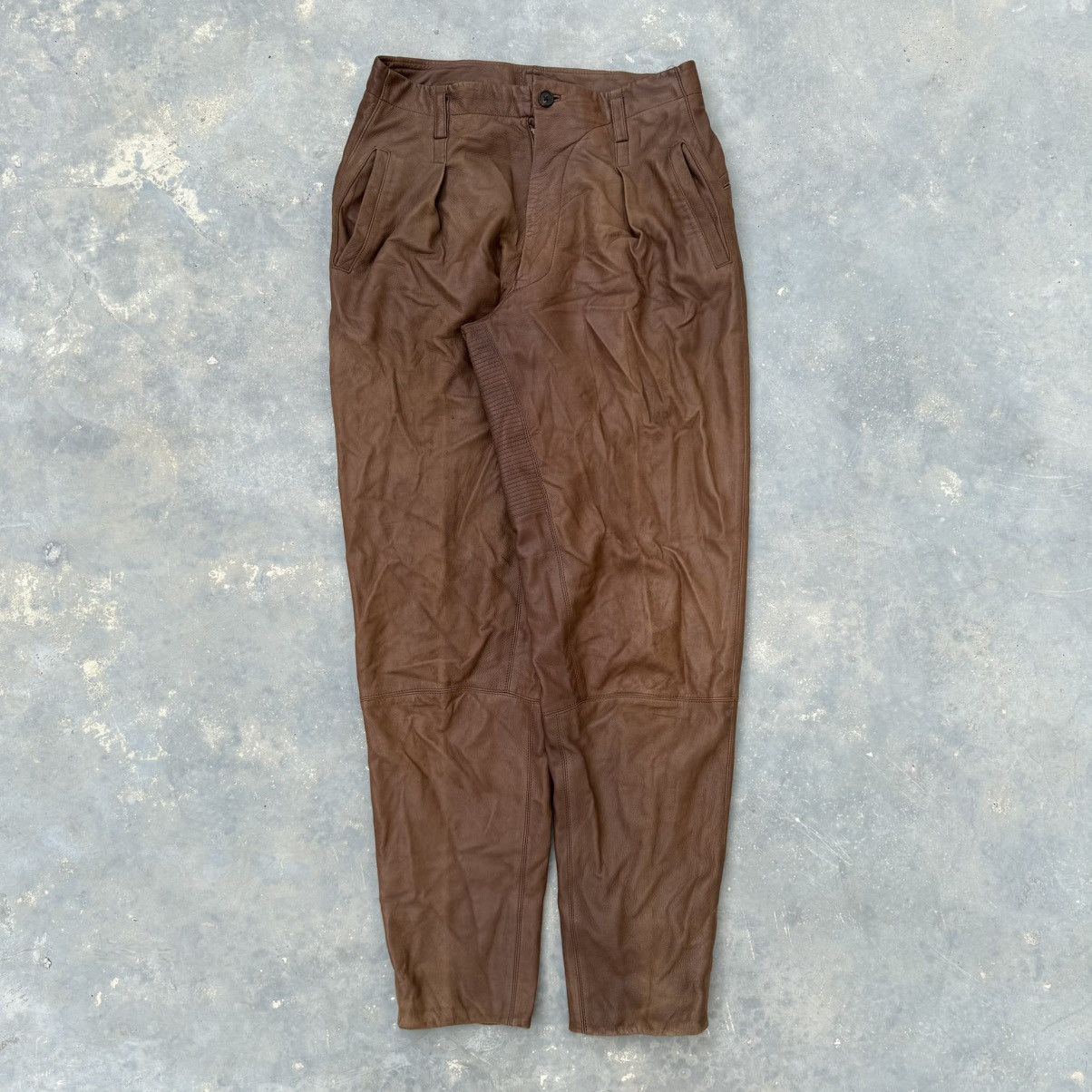 Issey Miyake Vintage Archive 80s Issey Miyake Men Deerskin Leather Pants Size US 32 / EU 48 - 1 Thumbnail
