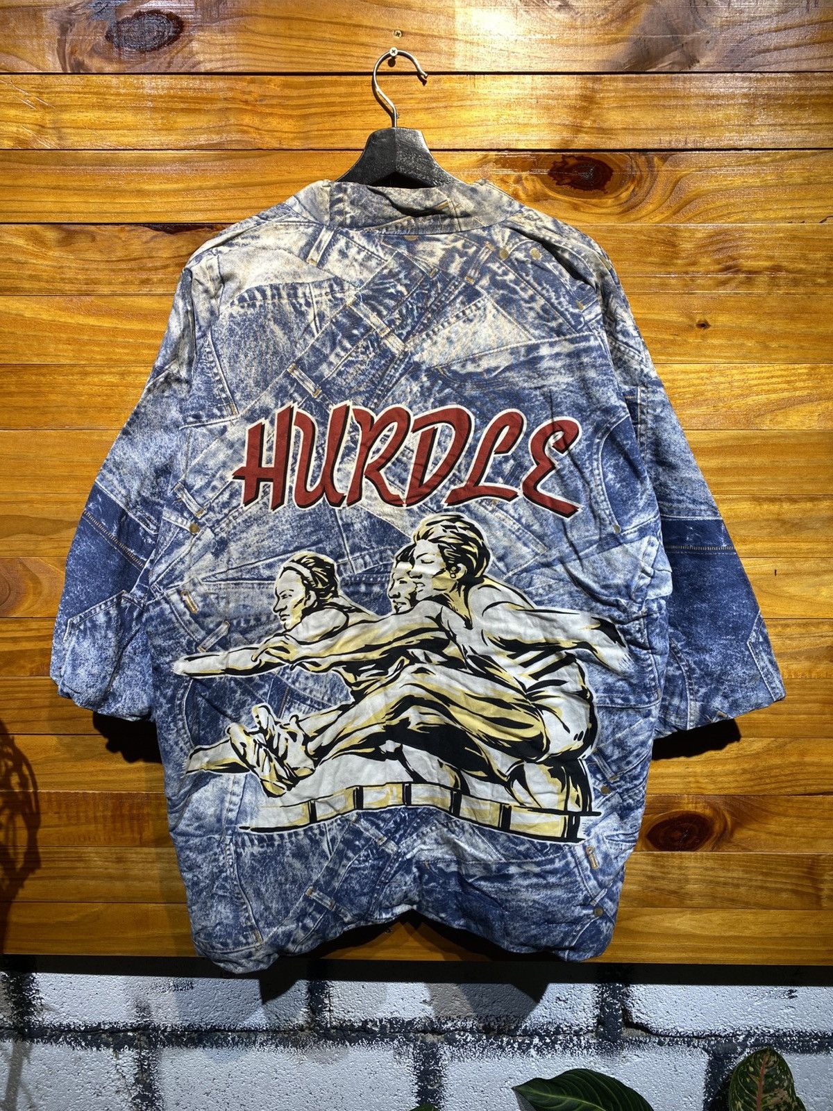 Japanese Brand Unison Hanten Jacket Print Kimono Style Hurdle Graphic Size US M / EU 48-50 / 2 - 3 Thumbnail