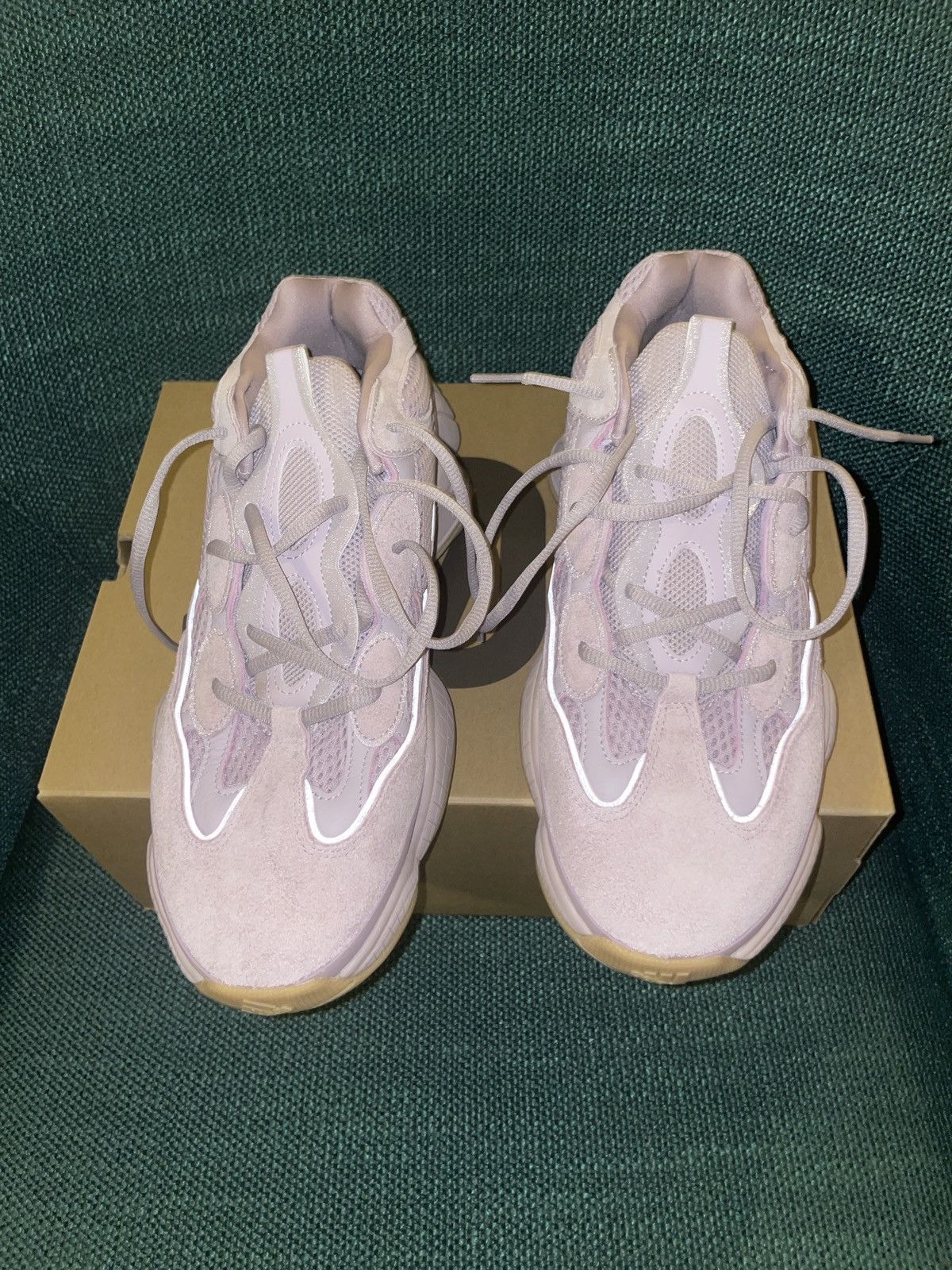 image of Adidas x Kanye West Yeezy 500 ‘Soft Vision’ Shoes in Purple Pink, Men's (Size 12)
