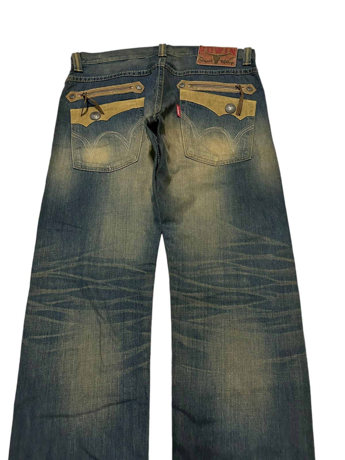 Edwin × Japanese Brand × Tornado Mart Edwin Exlusive Vintage Distressed Mud Wash Rare Denim 🎌☠️ Size US 37 - 8 Thumbnail