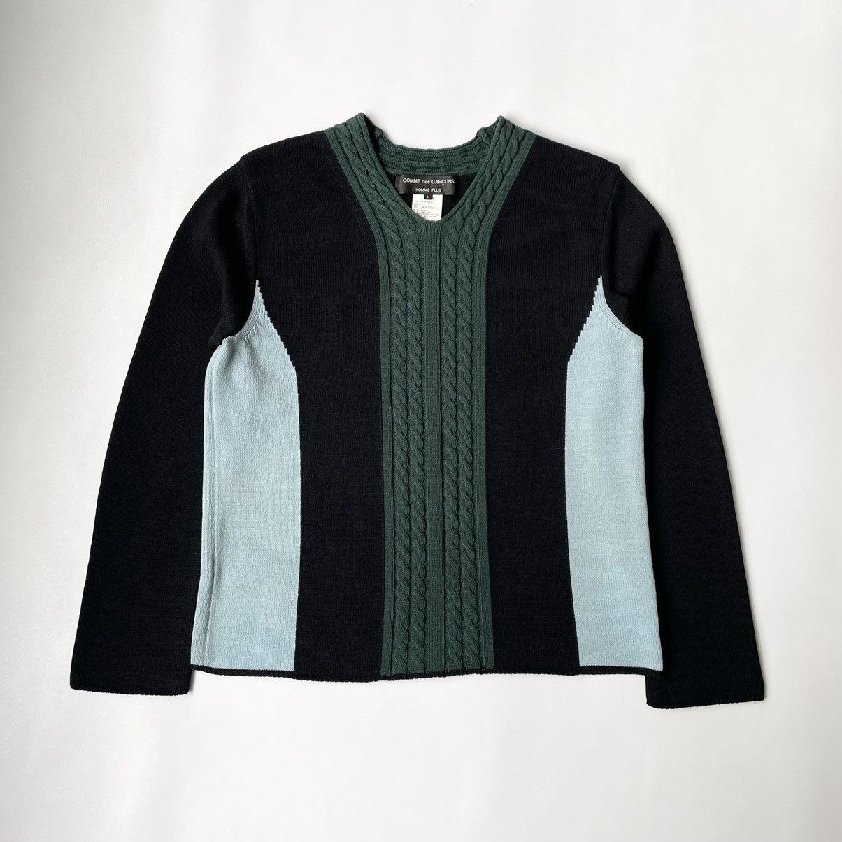 Comme des Garcons A/W 2000 Cable Knit Panelled Sweater Size US M / EU 48-50 / 2 - 1 Thumbnail