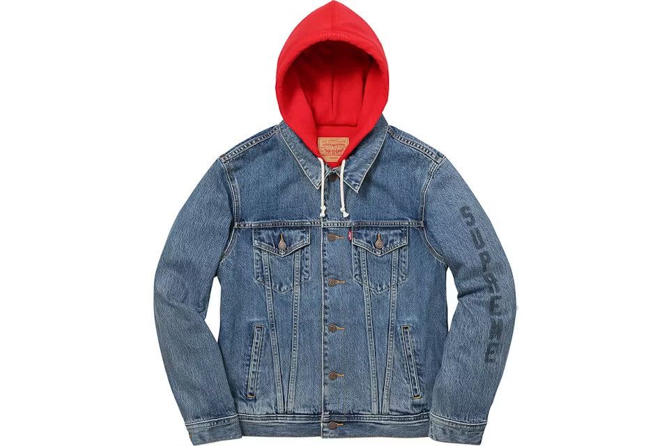 Levi's × Supreme Supreme Levi's Fleece Hooded Trucker Jacket Blue Size US XL / EU 56 / 4 - 1 Thumbnail