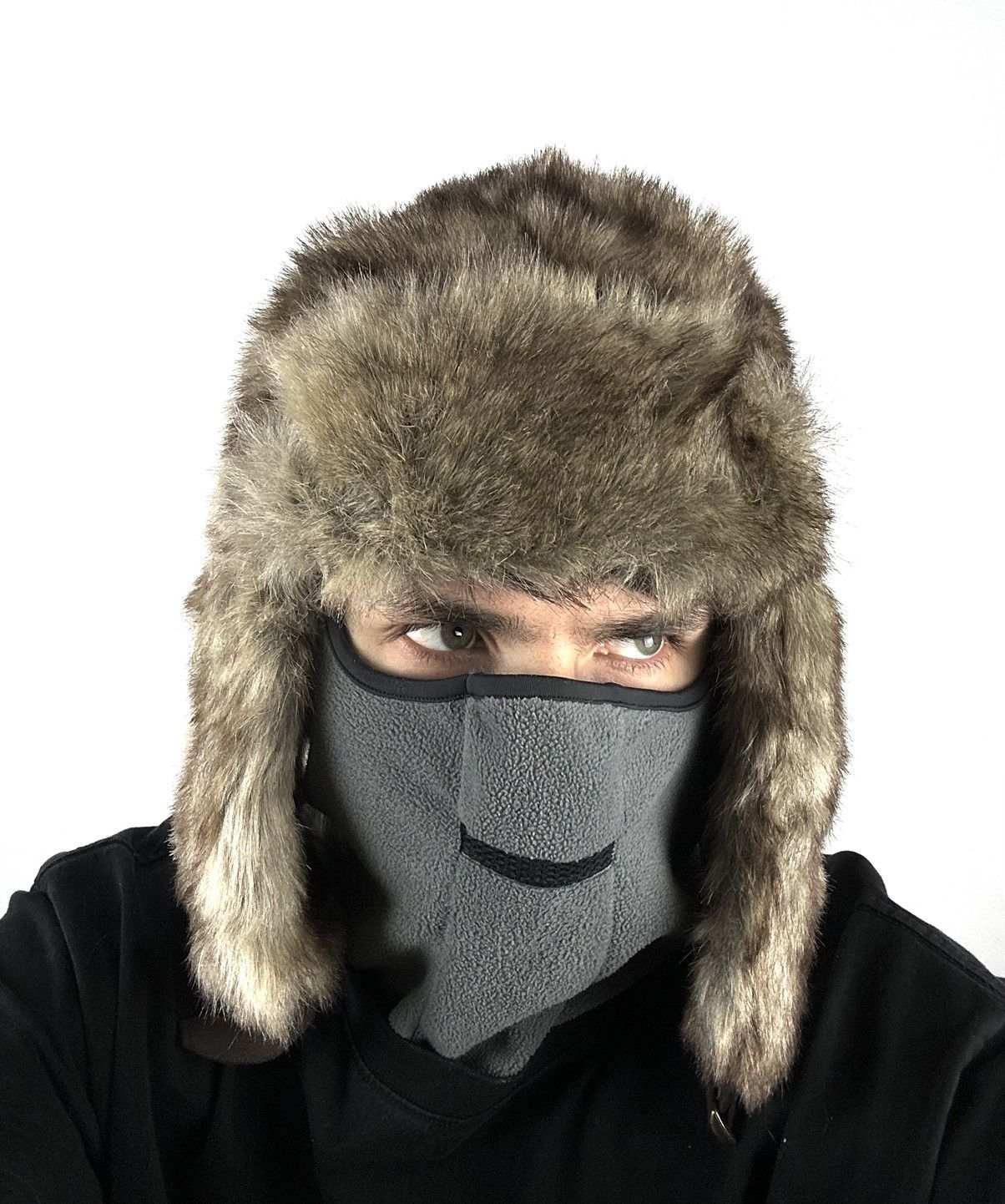 Japanese Brand Vintage Y2K Fuzzy Faux Fur Ushanka Trapper Hat Brown Japan Size ONE SIZE - 2 Thumbnail