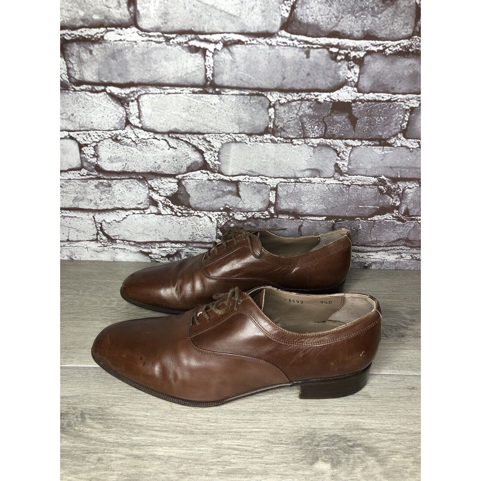 Other Ennesi Gold VTG Brown Leather Derby Lace Up Dress Shoes Men Size US 9.5 / EU 42-43 - 19 Thumbnail