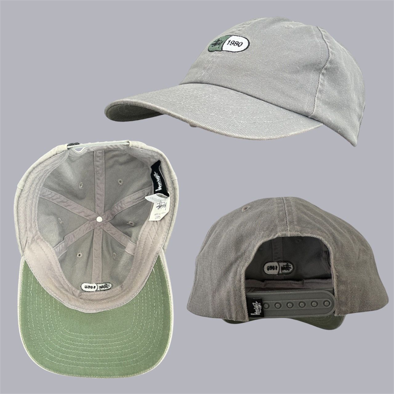 Stussy Stussy Grey Cap w/ Green Detail Size ONE SIZE - 2 Thumbnail