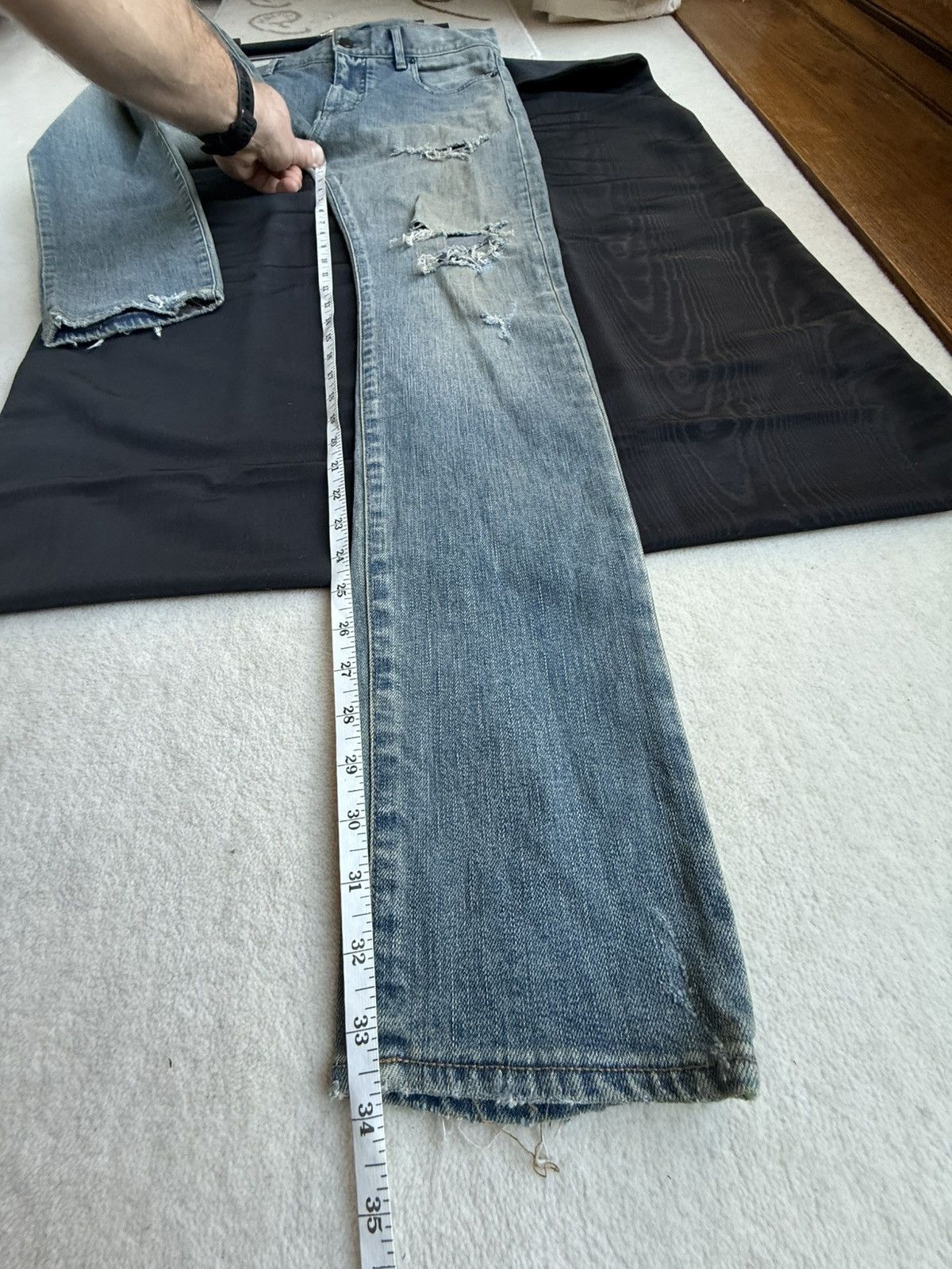 Saint Laurent Paris FW16 Saint Laurent Palladium trash crash ripped D02 jeans Size US 31 - 7 Thumbnail