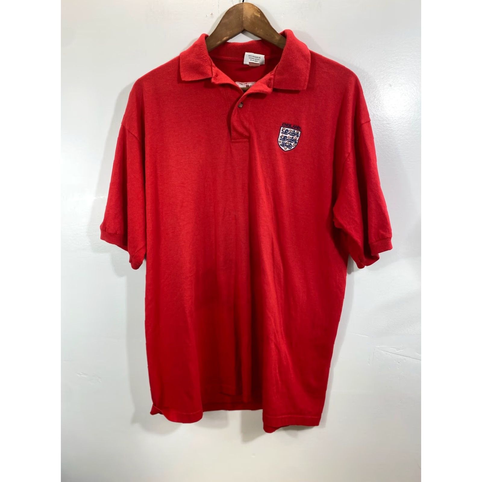 Anvil VINTAGE Anvil Polo Shirt Red L Men Knit 100% Cotton Short Sleeve Pullover Logo 80s USA Golf Solid Size US L / EU 52-54 / 3 - 2 Thumbnail