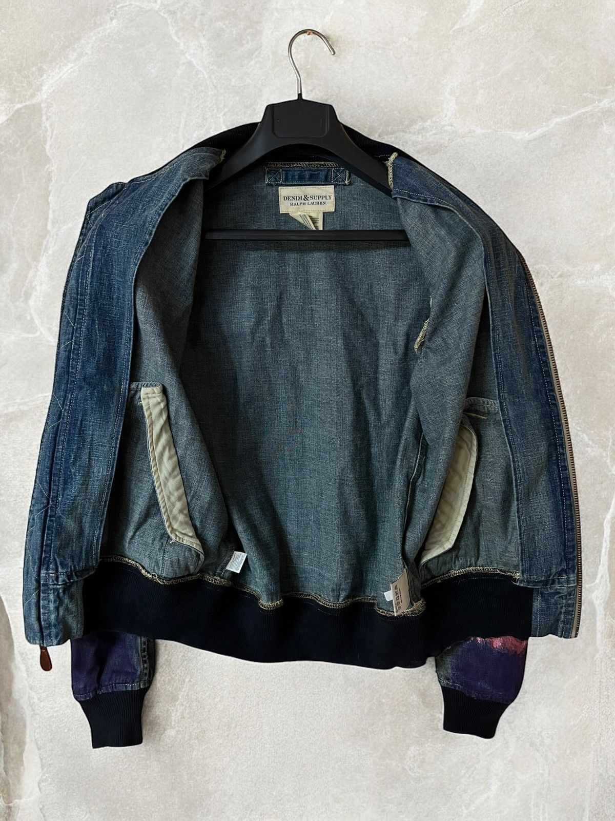 Denim & Supply Ralph Lauren × Polo Ralph Lauren × Vintage DENIM & SUPPLY RALPH LAUREN Denim Bomber jacket ma1 painted Size US M / EU 48-50 / 2 - 2 Thumbnail