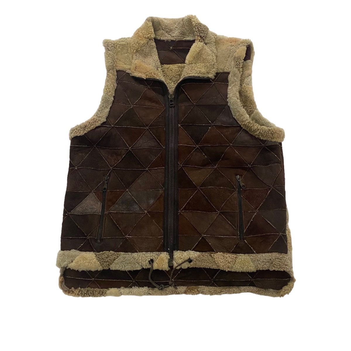 Japanese Brand × Leather ✨Nice design All American patchwork leather vest jacket Size US M / EU 48-50 / 2 - 2 Thumbnail