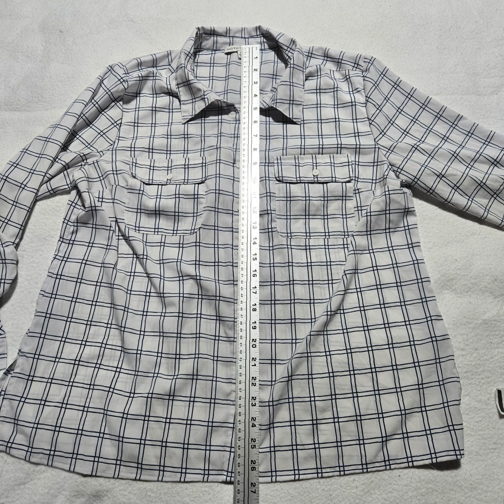 Vintage Notations Shirt Long Sleeve White Check Adult Women's XL Extra Large Size XL / US 12-14 / IT 48-50 - 6 Thumbnail