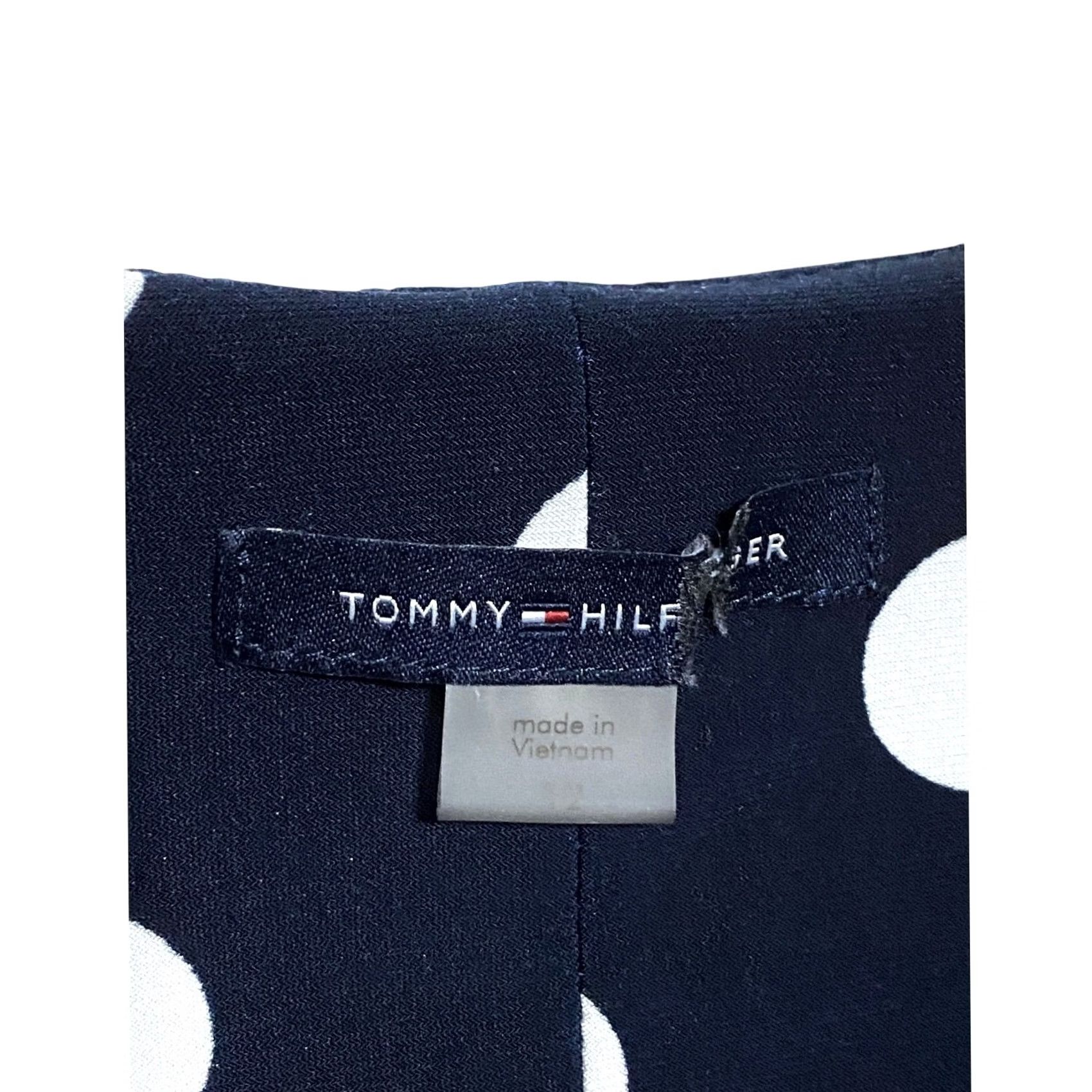 Tommy Hilfiger Tommy Hilfiger Dress Womens 12 Black White Polka Dot Cold Shoulder Retro Summer Size XL / US 12-14 / IT 48-50 - 4 Thumbnail