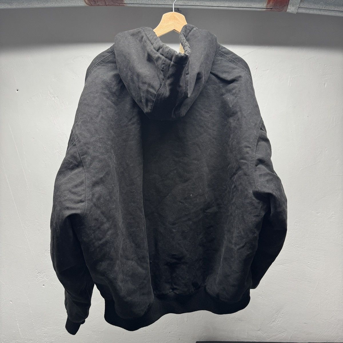Vintage Hooded Zip Up Sherpa Lined Work Jacket ERD Grunge Faded Size US XXL / EU 58 / 5 - 2 Thumbnail