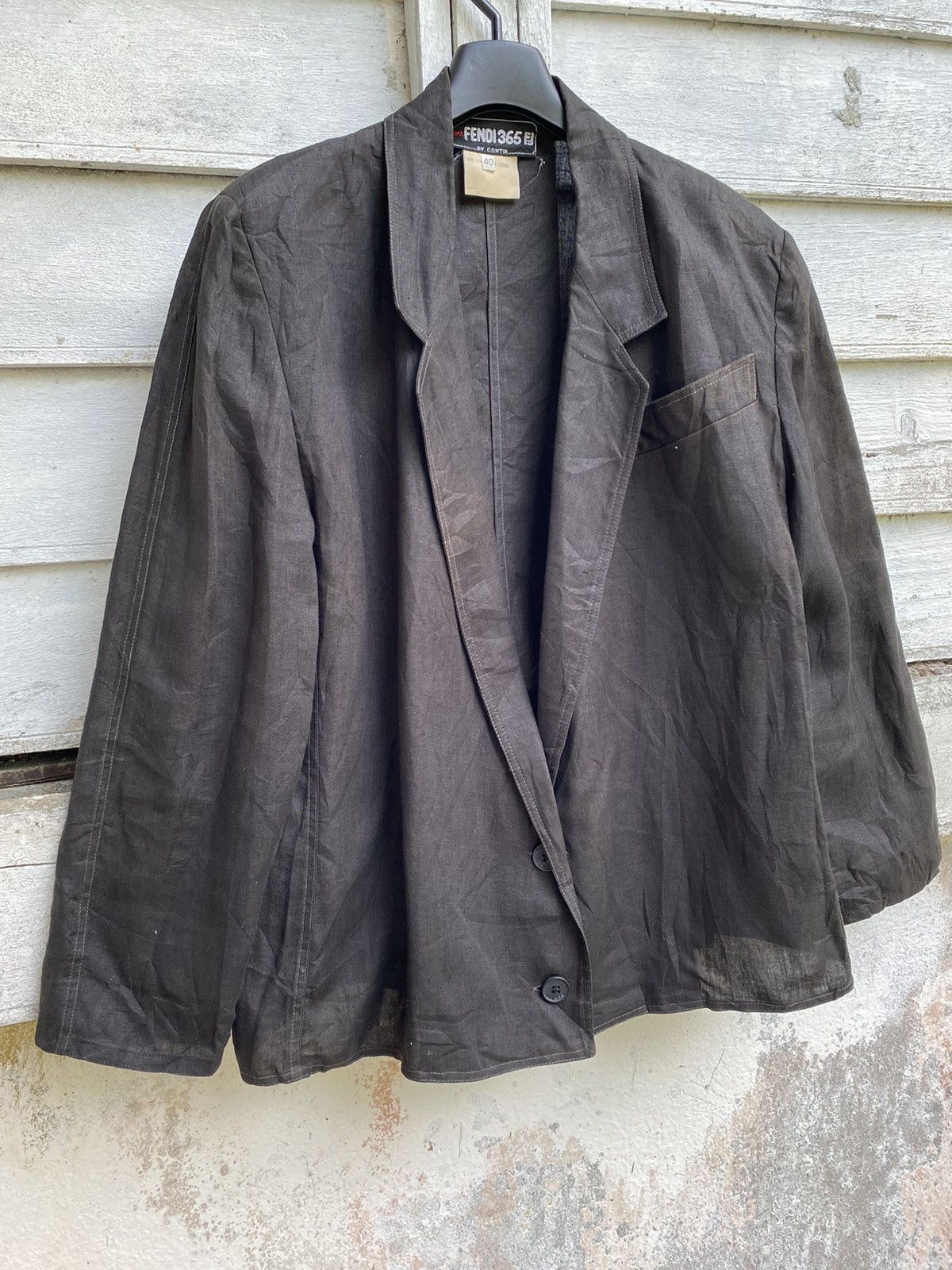 Fendi × Vintage Vintage Fendi 365 By Contir Button Less Linen Jacket Size S / US 4 / IT 40 - 3 Thumbnail