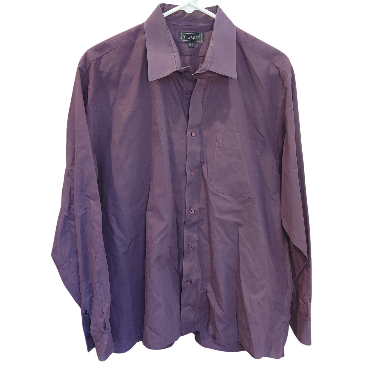 Other Marquis Men's 17.5 /34-35 XL Purple Casual Dress Shirt Size XL / US 12-14 / IT 48-50 - 1 Thumbnail