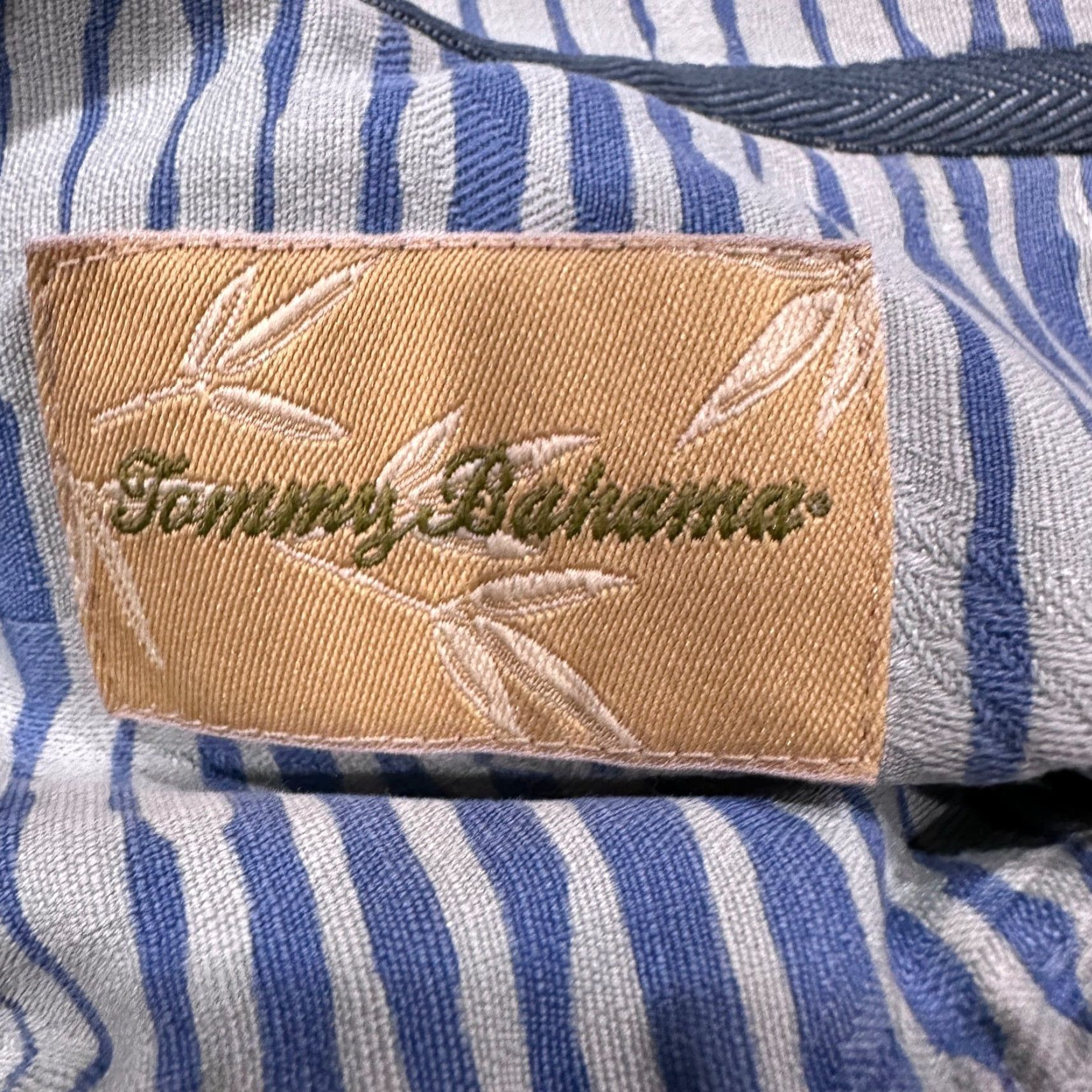 Tommy Bahama Tommy Bahama Hawaiian Shirt Men L Blue White Floral Stripe Aloha 100% Silk Camp Size US L / EU 52-54 / 3 - 7 Thumbnail