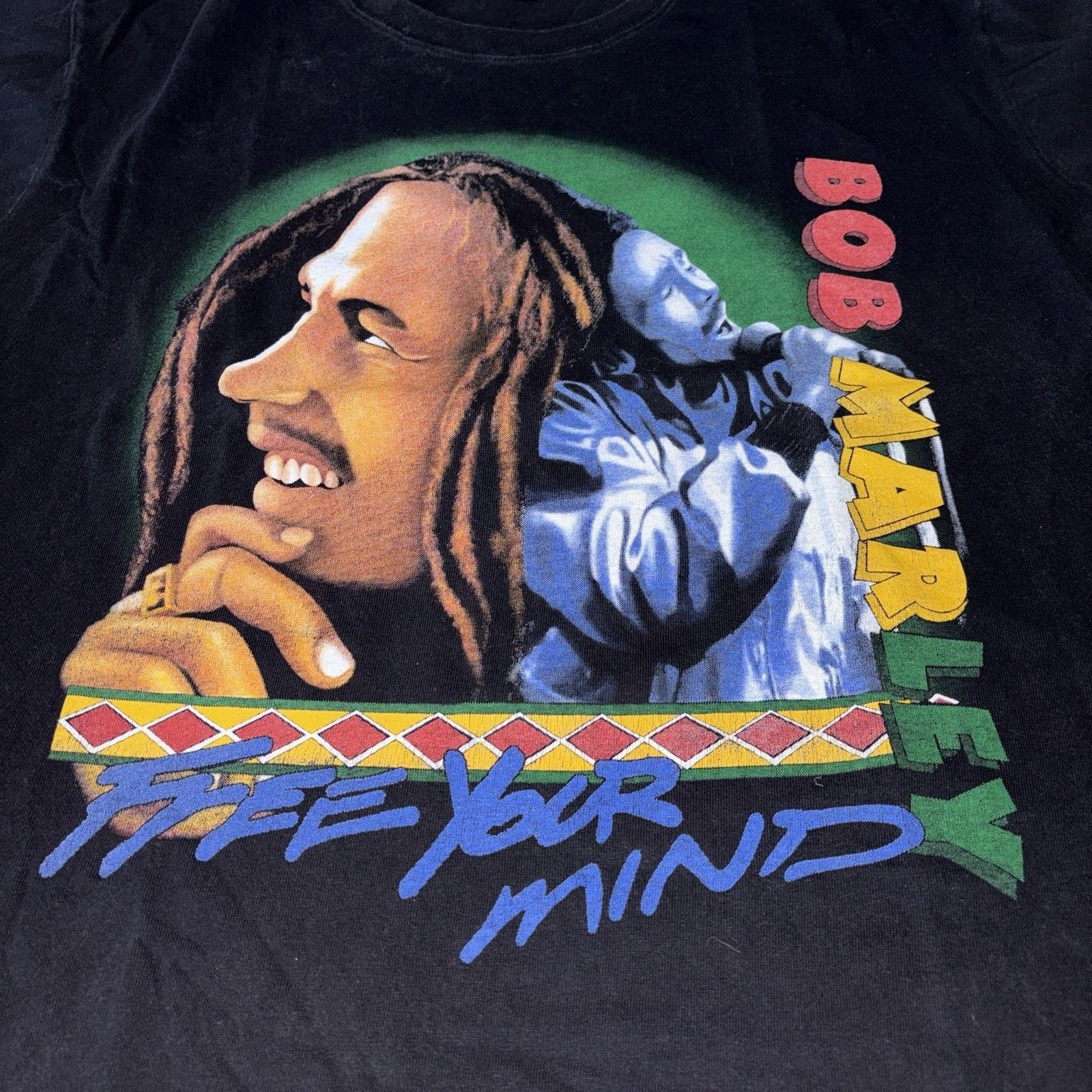 Bob Marley × Vintage Vintage Bob Marley Rap Style graphic Tee Double Sided Big Size US L / EU 52-54 / 3 - 5 Thumbnail