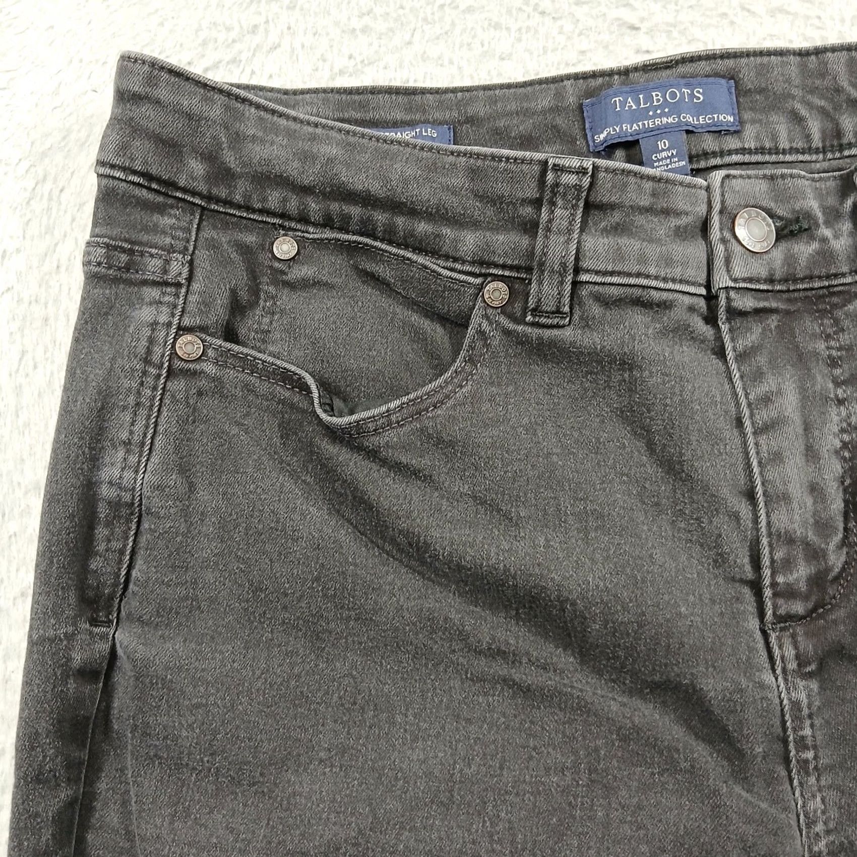 Talbots Talbots Simply Flattering Collection Curvy Straight Leg Jeans Women's 10 Black Size 32" / US 10 / IT 46 - 6 Thumbnail