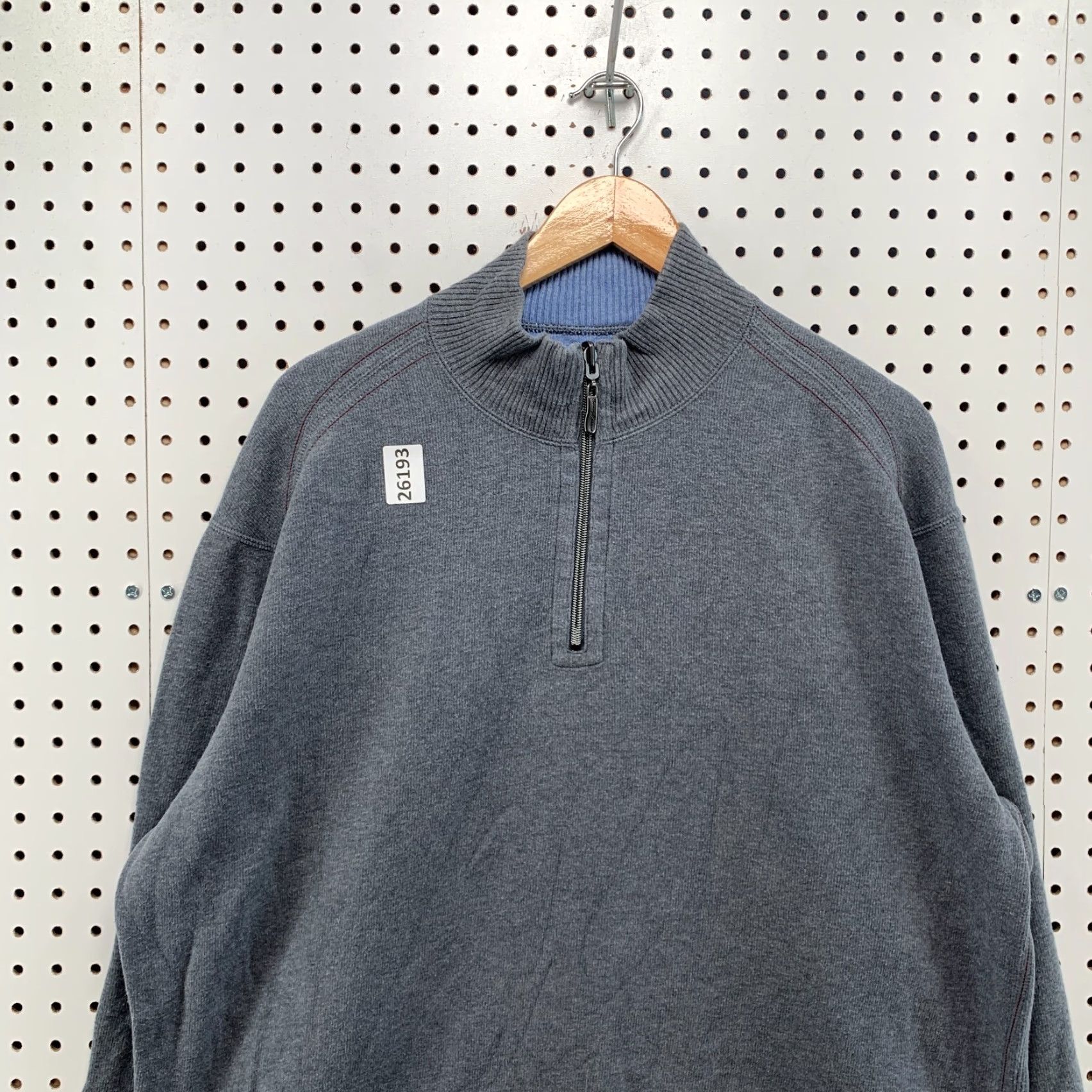 Tommy Bahama VINTAGE Tommy Bahama Reversible Knit Sweater Mock Neck XL Blue Gray Mens Size US XL / EU 56 / 4 - 6 Thumbnail