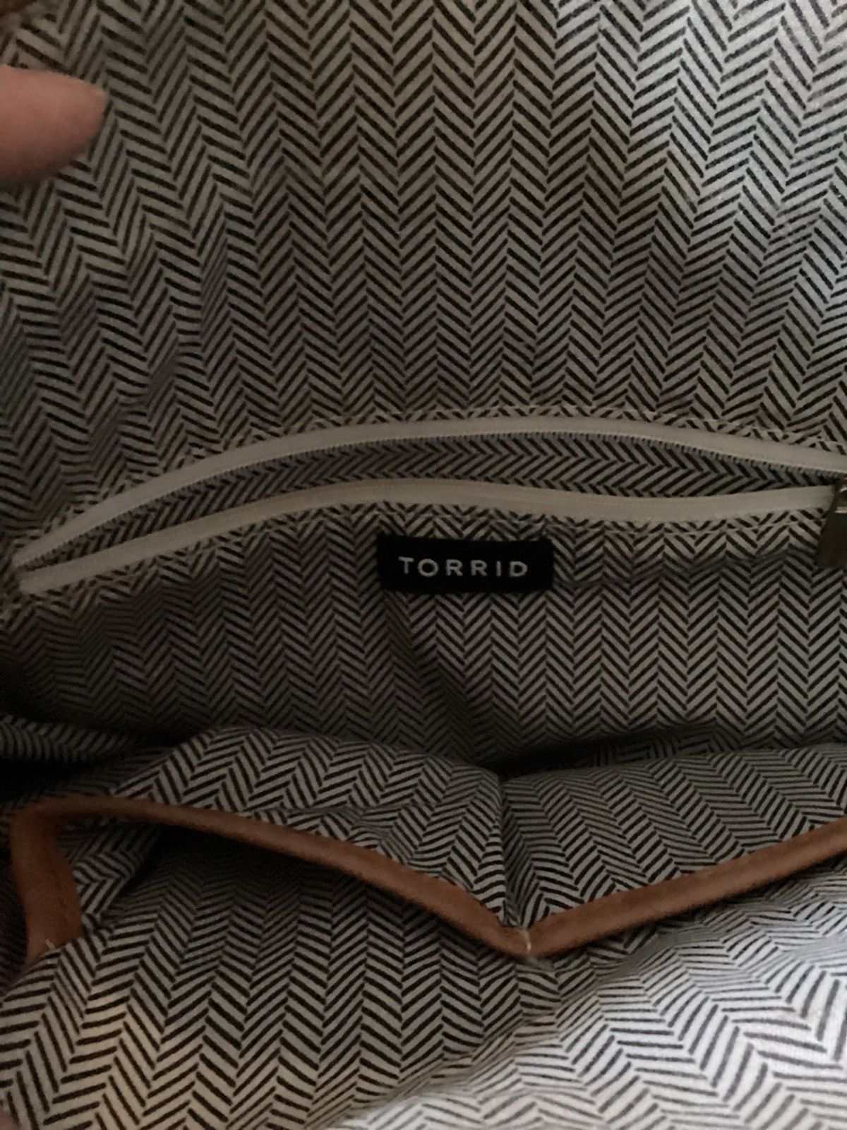Torrid 727-Torrid Brown Satchel Handbag with Herringbone Lining Size ONE SIZE - 6 Thumbnail