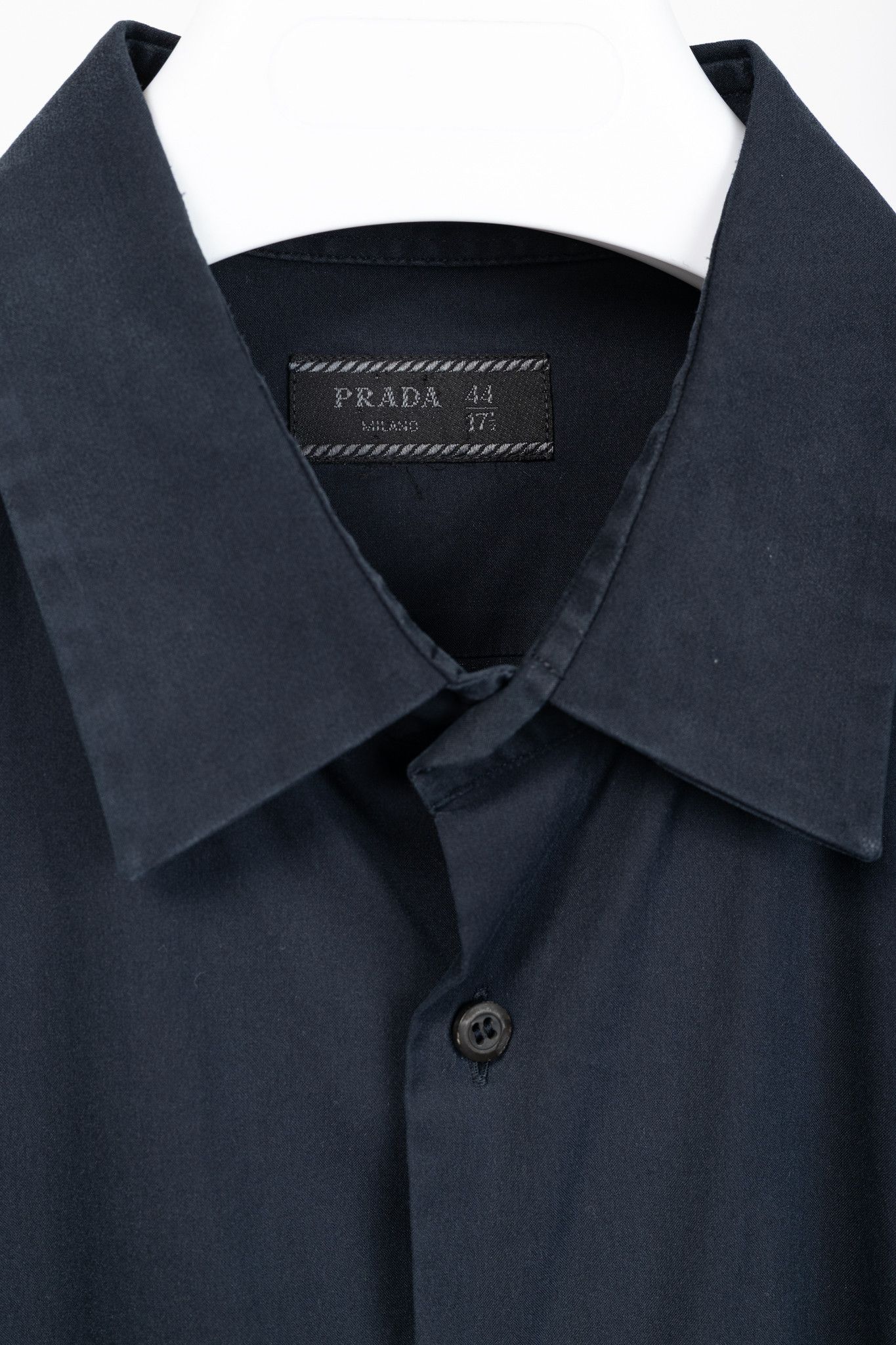 Prada Prada Navy Cotton-Poplin Buttoned Shirt Size US XL / EU 56 / 4 - 4 Thumbnail