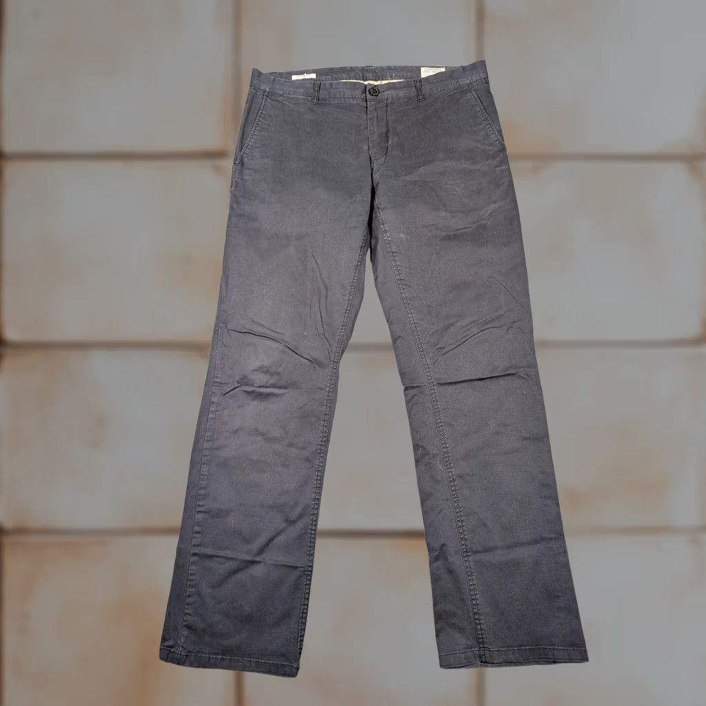 Vintage 7Diamonds Pants Mens 31x32 Gray Chino Straight Leg Casual Stretch Regular Front Zip Belt Loops Pockets Mens Size US 31 - 1 Thumbnail