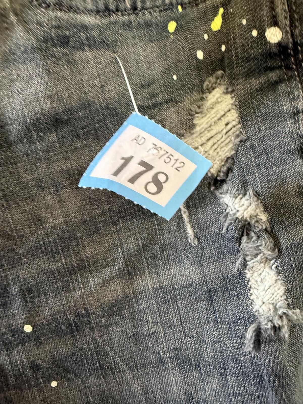 Zara Zara Black Distressed Ripped Jeans with Paint Splatter Size US 33 - 4 Thumbnail