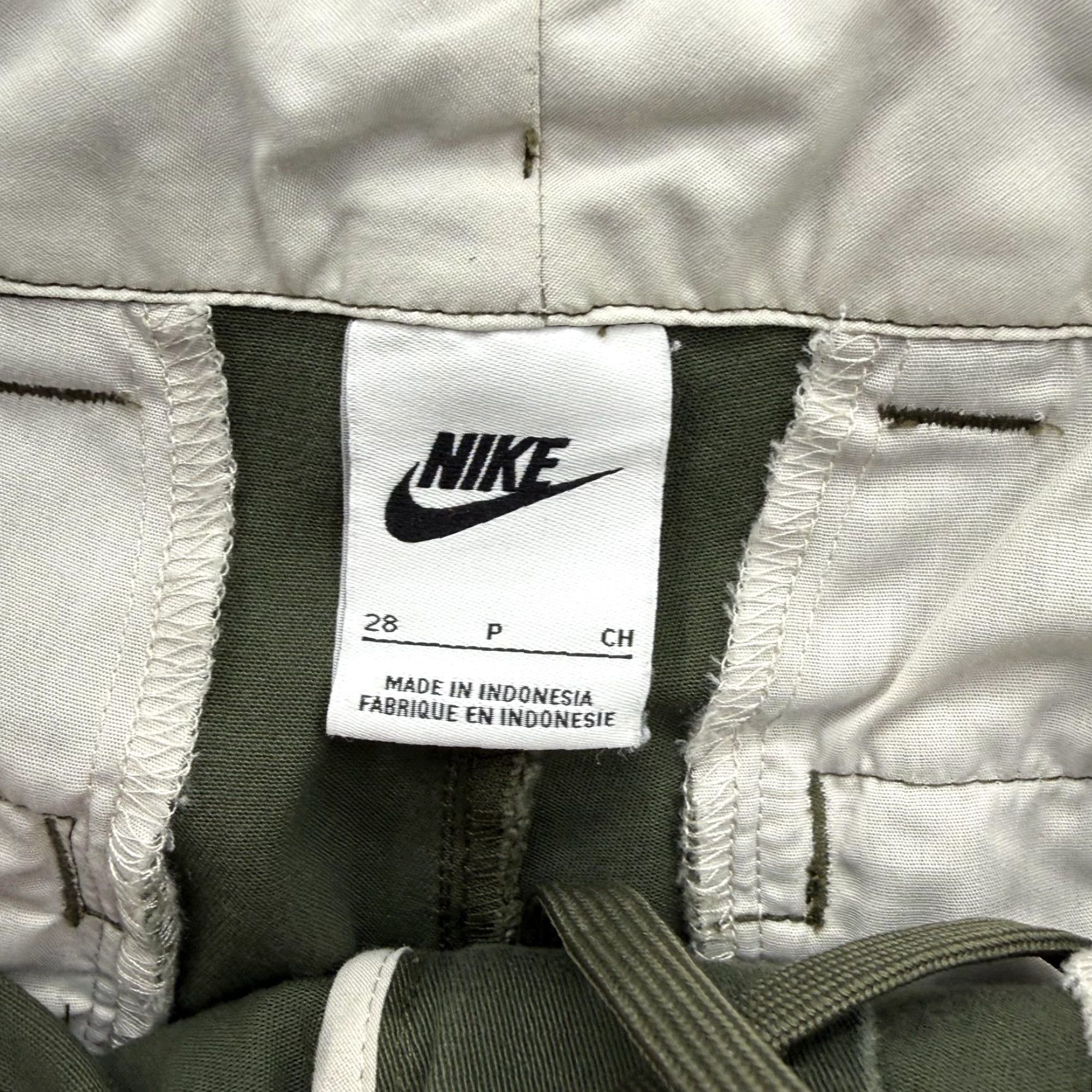 Nike Nike Twill Chino Pants Womens 28/30 Green Relaxed Straight Leg Casual Drawstring Pants Size 28" / US 6 / IT 42 - 3 Thumbnail