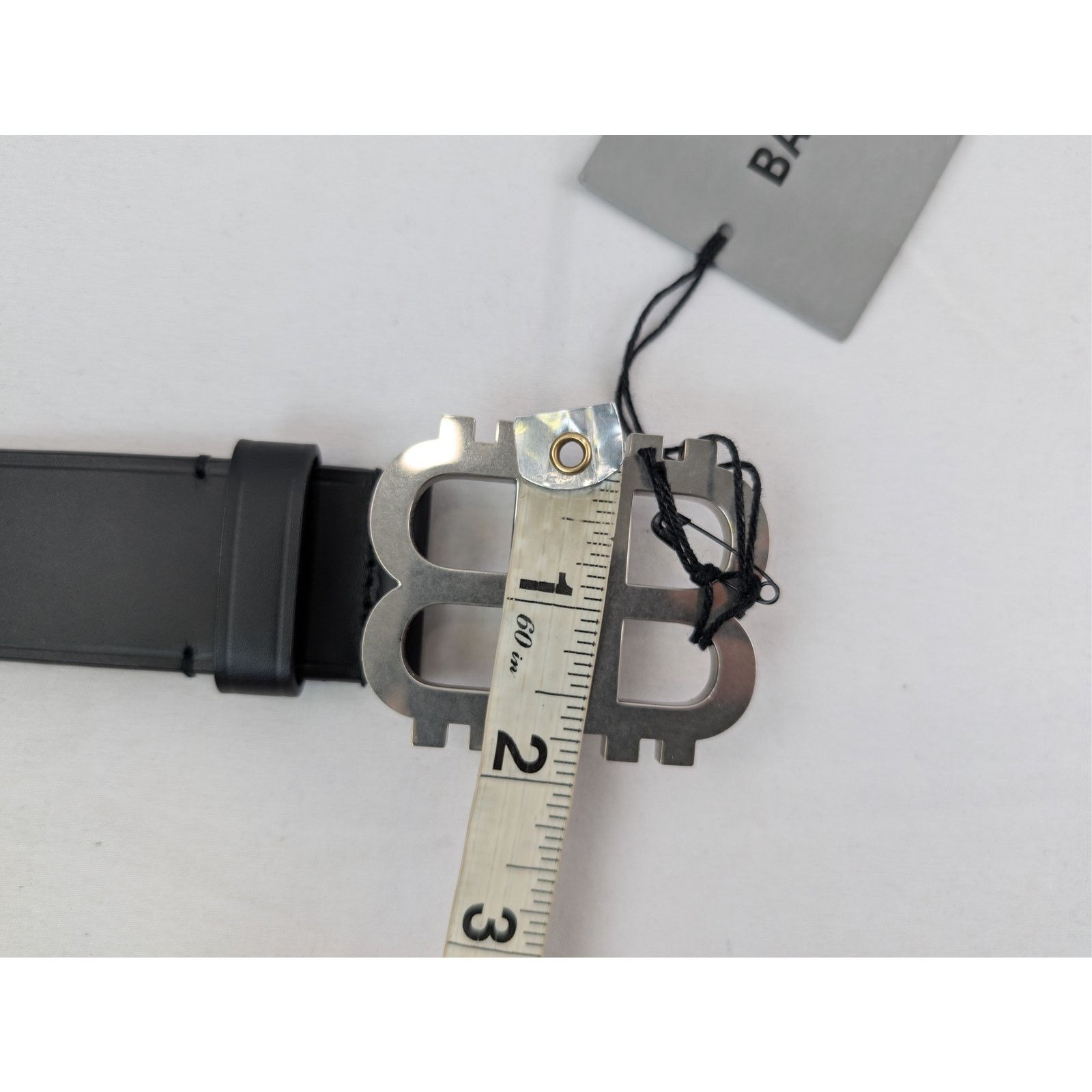 Balenciaga o1rshd1 Size: 85cm / Natural Calf Belt Crypto BB 35 in Black Size 34 - 10 Thumbnail
