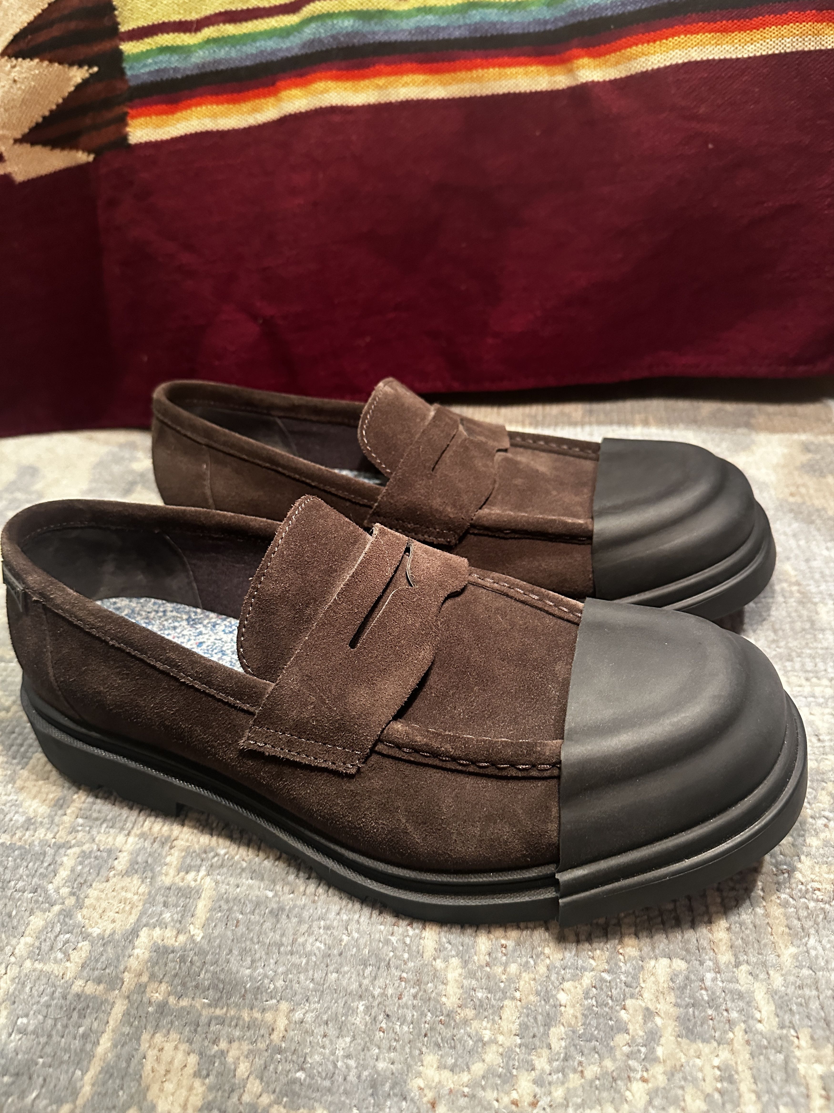 Camper Brown suede penny loafers w/ toe caps Size US 11.5 / EU 44-45 - 11 Thumbnail