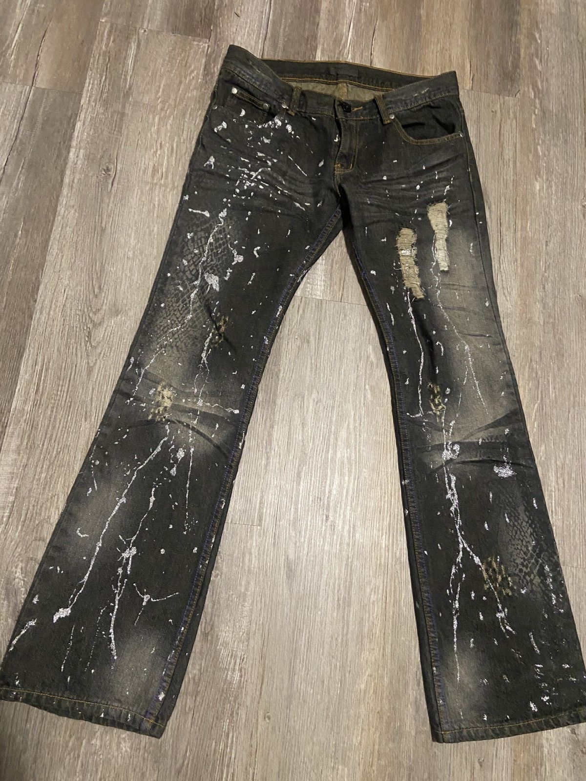 If Six Was Nine Midas Glitter Denim Jeans Size US 30 / EU 46 - 2 Thumbnail