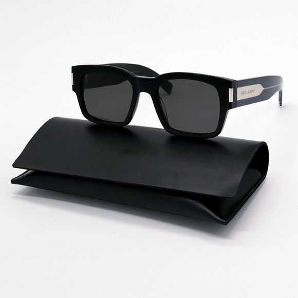 Yves Saint Laurent New Sunglasses SAINT LAURENT SL617 001 SQUARE BLACK Size ONE SIZE - 1 Thumbnail