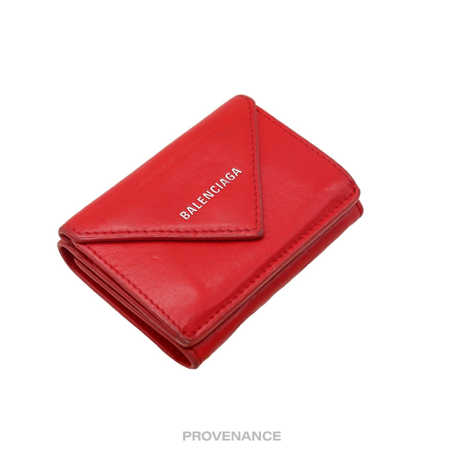 Balenciaga 🔴 Balenciaga Papier Mini Wallet - Red Leather Size ONE SIZE - 4 Thumbnail