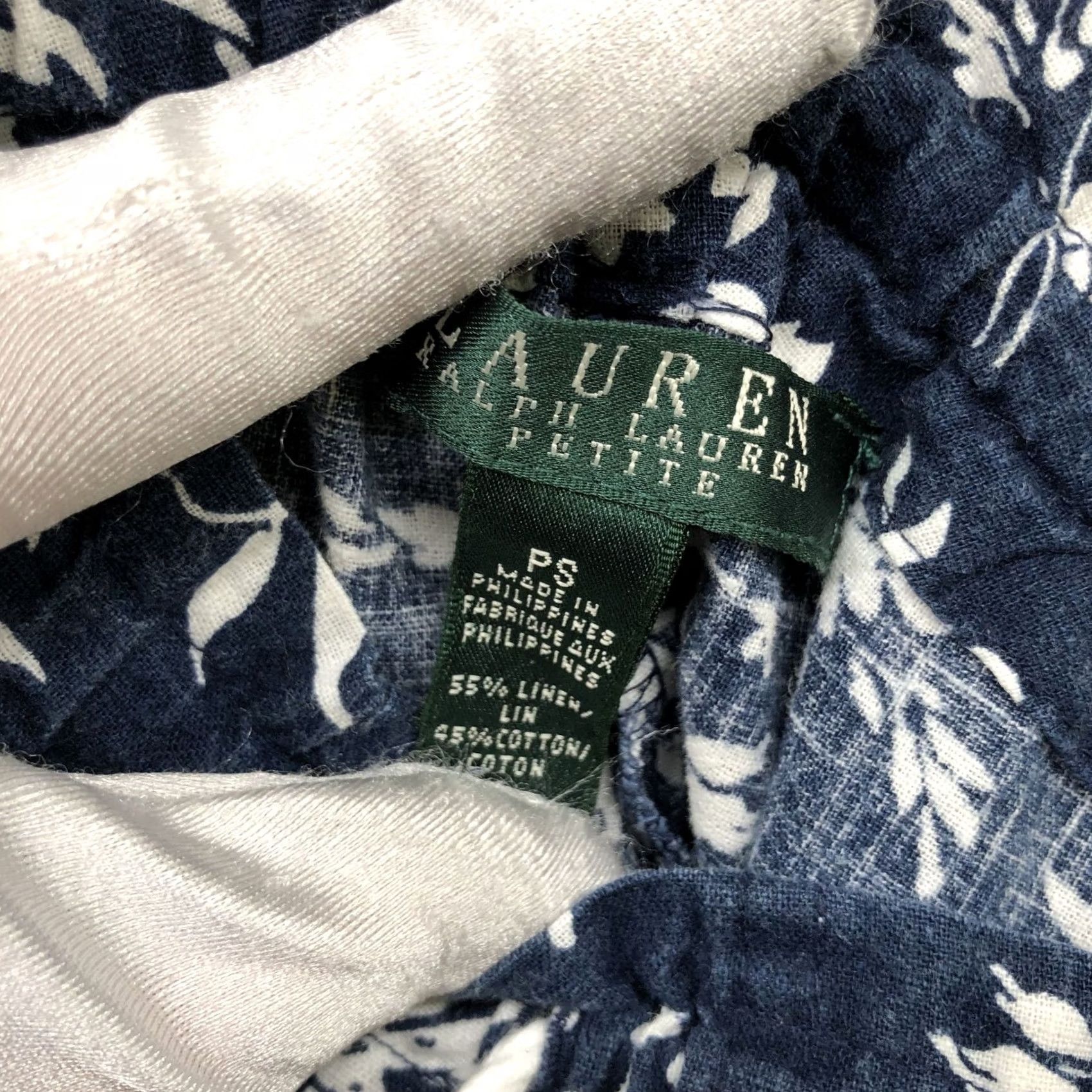 Ralph Lauren Lauren Ralph Lauren Linen Cotton Pants Womens SP Blue Floral Cropped Pull On Size 28" / US 6 / IT 42 - 8 Thumbnail