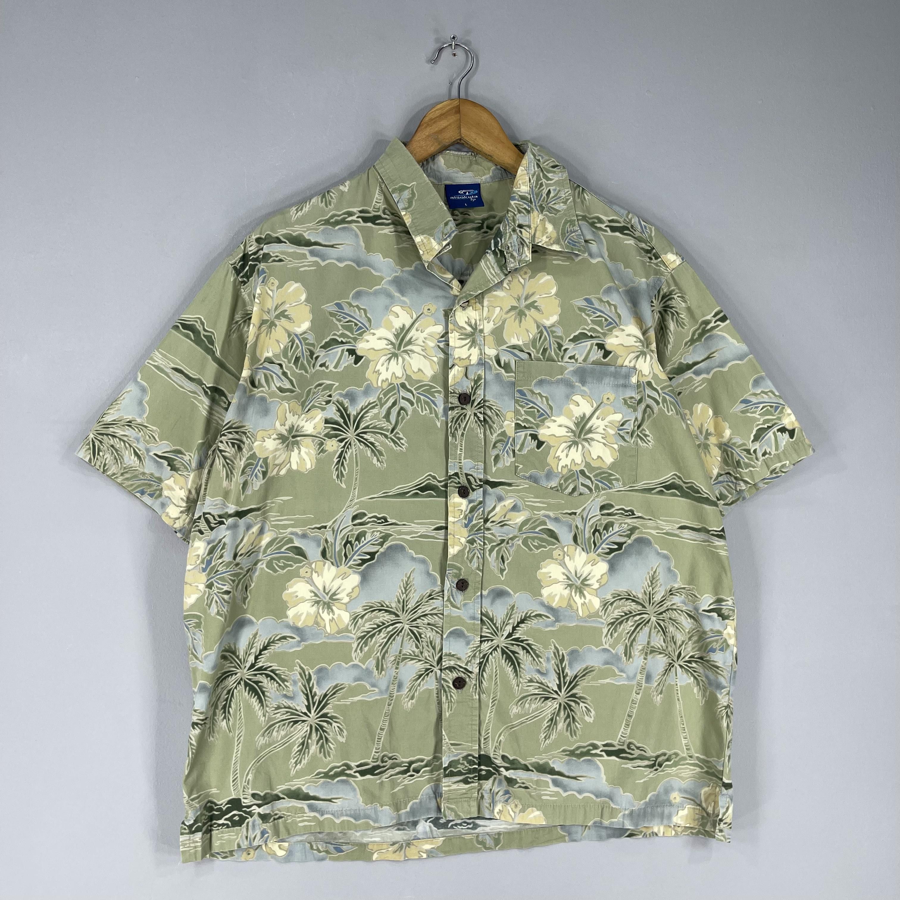 Japanese Brand Vintage Hawaiian Coconut Tree Hibiscus Flower Aloha Shirt Size US L / EU 52-54 / 3 - 4 Thumbnail