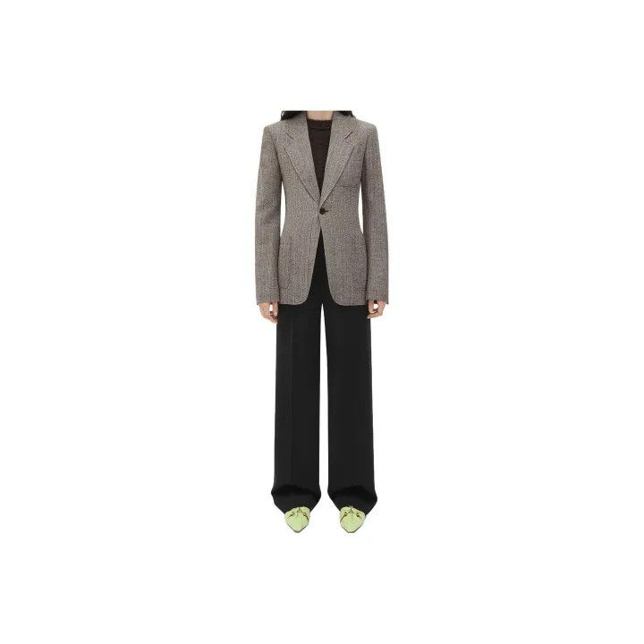 Bottega Veneta Bottega Veneta Brown Slim-Fit V-Neck Blazer Size S / US 4 / IT 40 - 1 Thumbnail