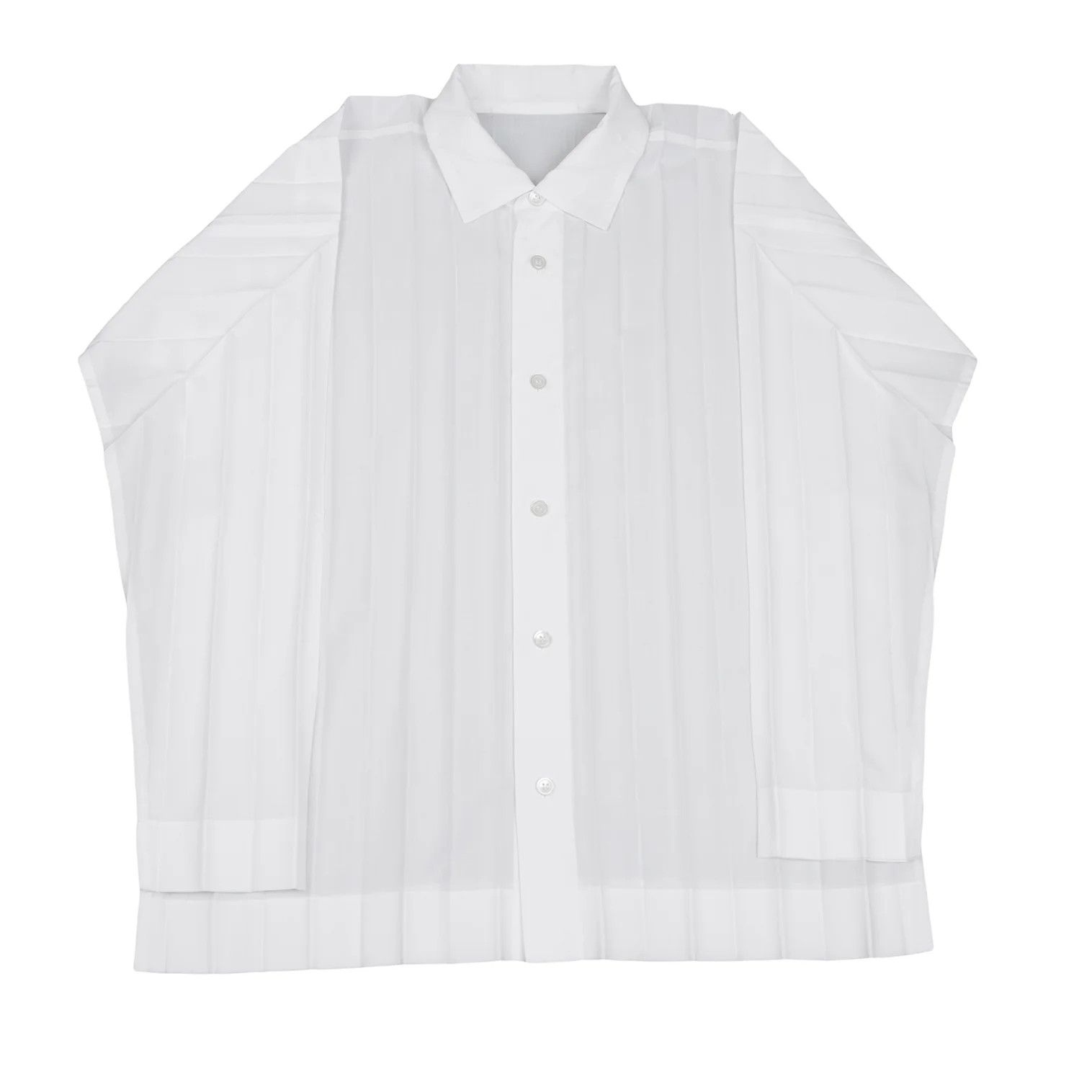 Issey Miyake Pleated Polyester Shirt in White Size US S / EU 44-46 / 1 - 1 Thumbnail