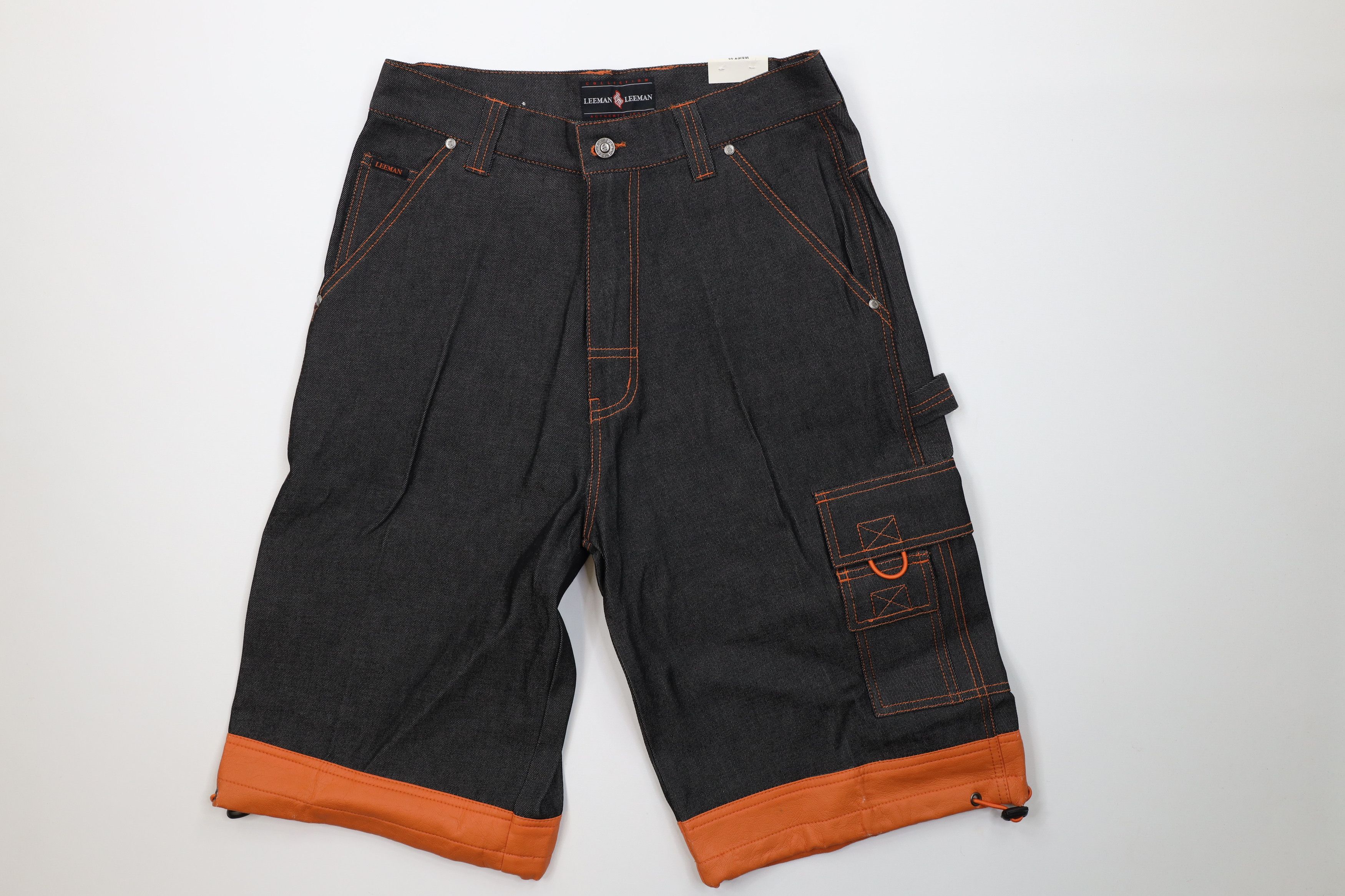 Vintage Deadstock Vintage 90s Streetwear Denim Cargo Shorts Black Size US 32 / EU 48 - 1 Thumbnail