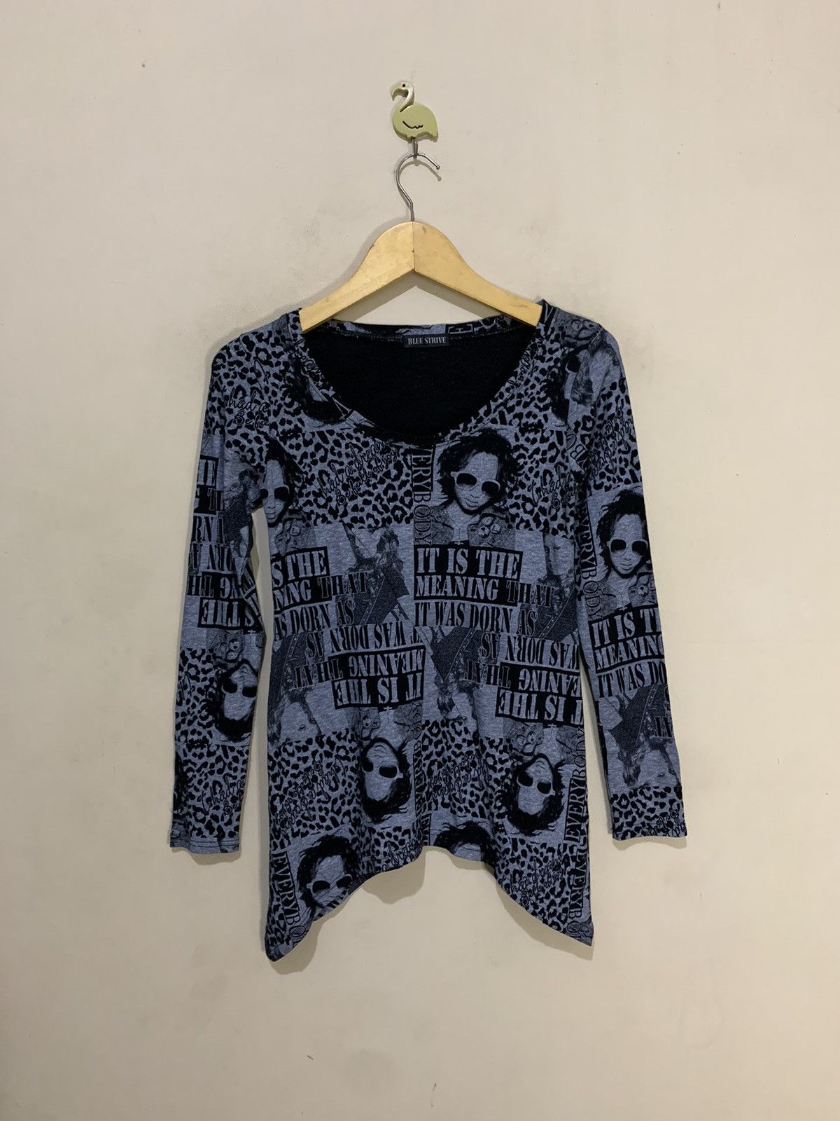 image of Vintage Blue Strive Overprint Inspired Hysteric Glamour in Black, Men's (Size Medium)
