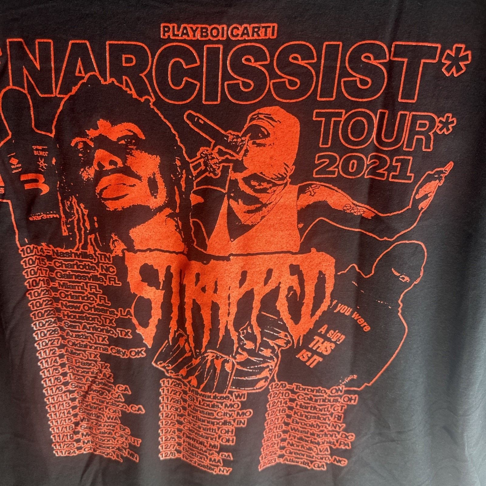 Fruit Of The Loom 2021 Playboi Carti Narcissist Tour T-Shirt Adult 2XL Size US XXL / EU 58 / 5 - 5 Thumbnail
