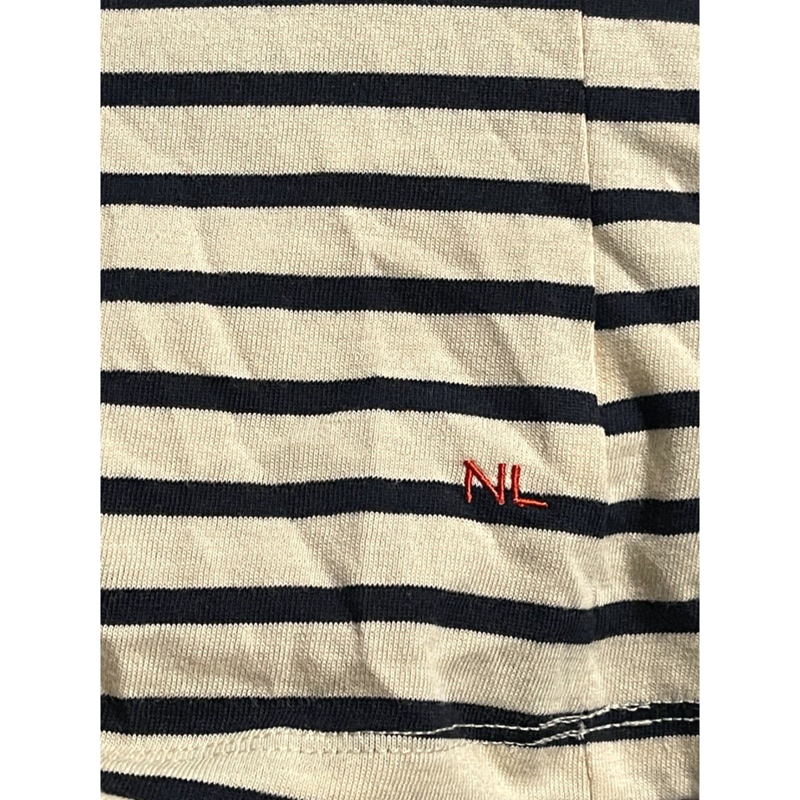 Nili Lotan Nili Lotan Target Striped Long Sleeve Shirt XL Boat Neck Cream Black Top Women Knit Jersey Cotton Blend Regular Modern All Seasons Collarless Size XL / US 12-14 / IT 48-50 - 5 Thumbnail
