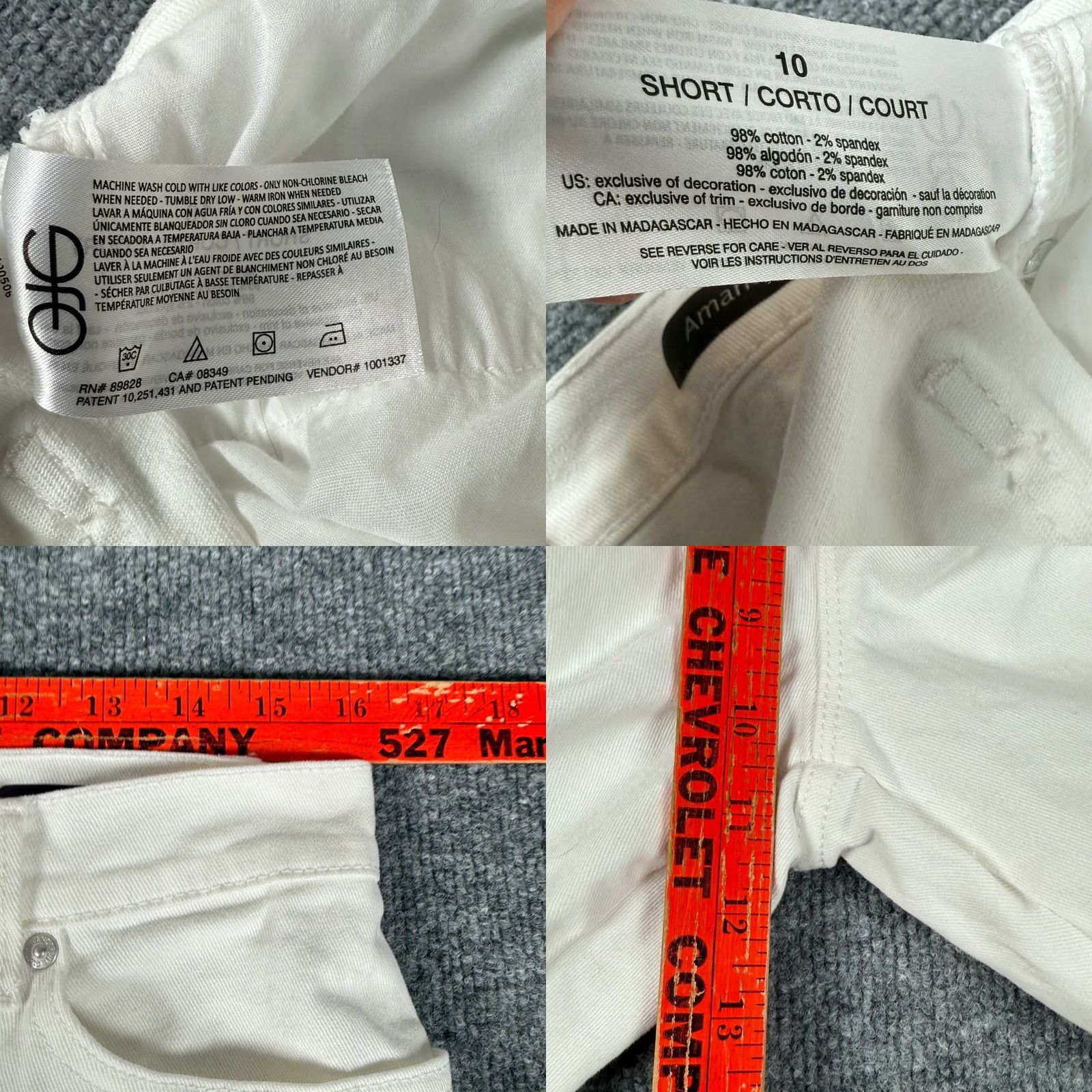 Gloria Vanderbilt Gloria Vanderbilt Amanda Jeans White Straight Womens 10 Denim Cotton Blend Pockets Stretch Classic Fit Inseam 27.5in Rise 10.5in Zip Button Size 32" / US 10 / IT 46 - 8 Thumbnail