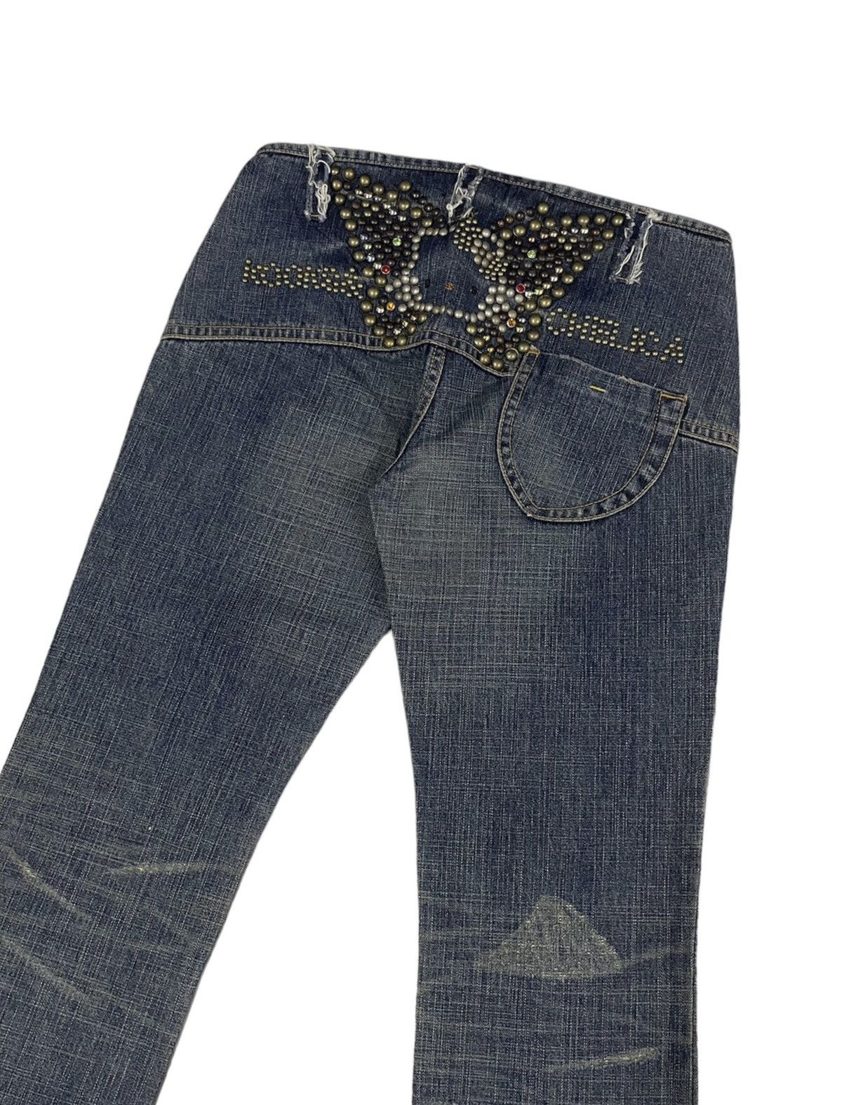 image of Hysteric Glamour Vintage Hello Kitty Flare Jeans in Blue, Women's (Size 28)