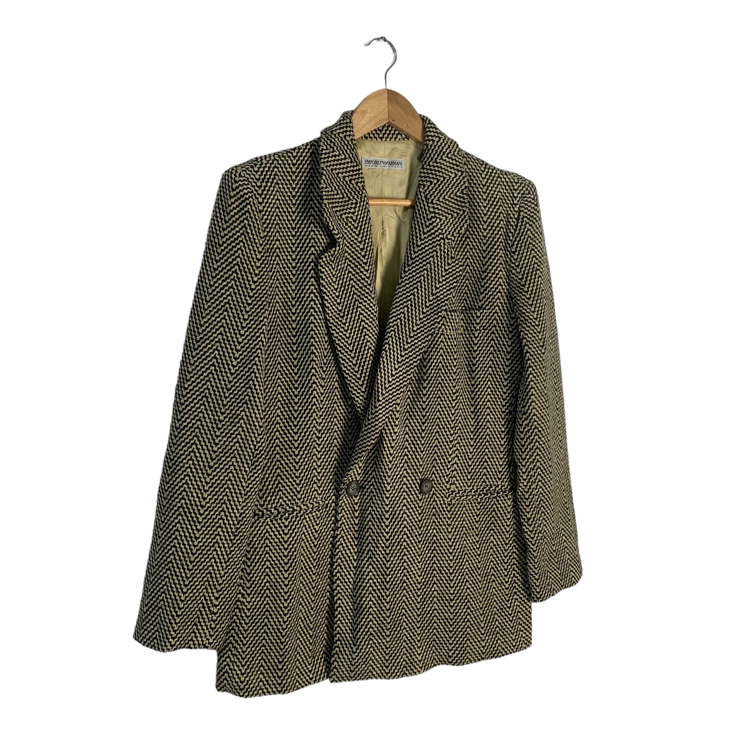 Emporio Armani Emporio Armani Houndstooth Wool Jacket Size L / US 10 / IT 46 - 2 Thumbnail